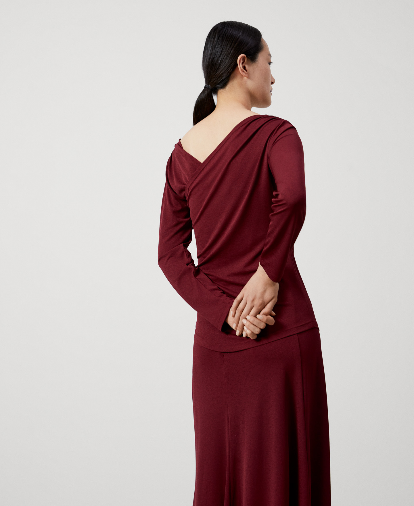 Elasticated crossover neckline blouse image number 2