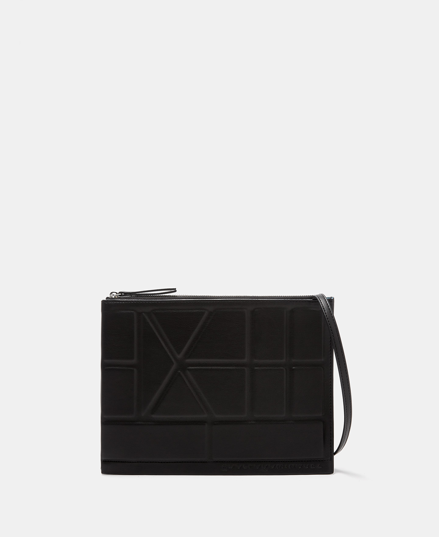 Flat crossbody bag with geometric lines image number 0