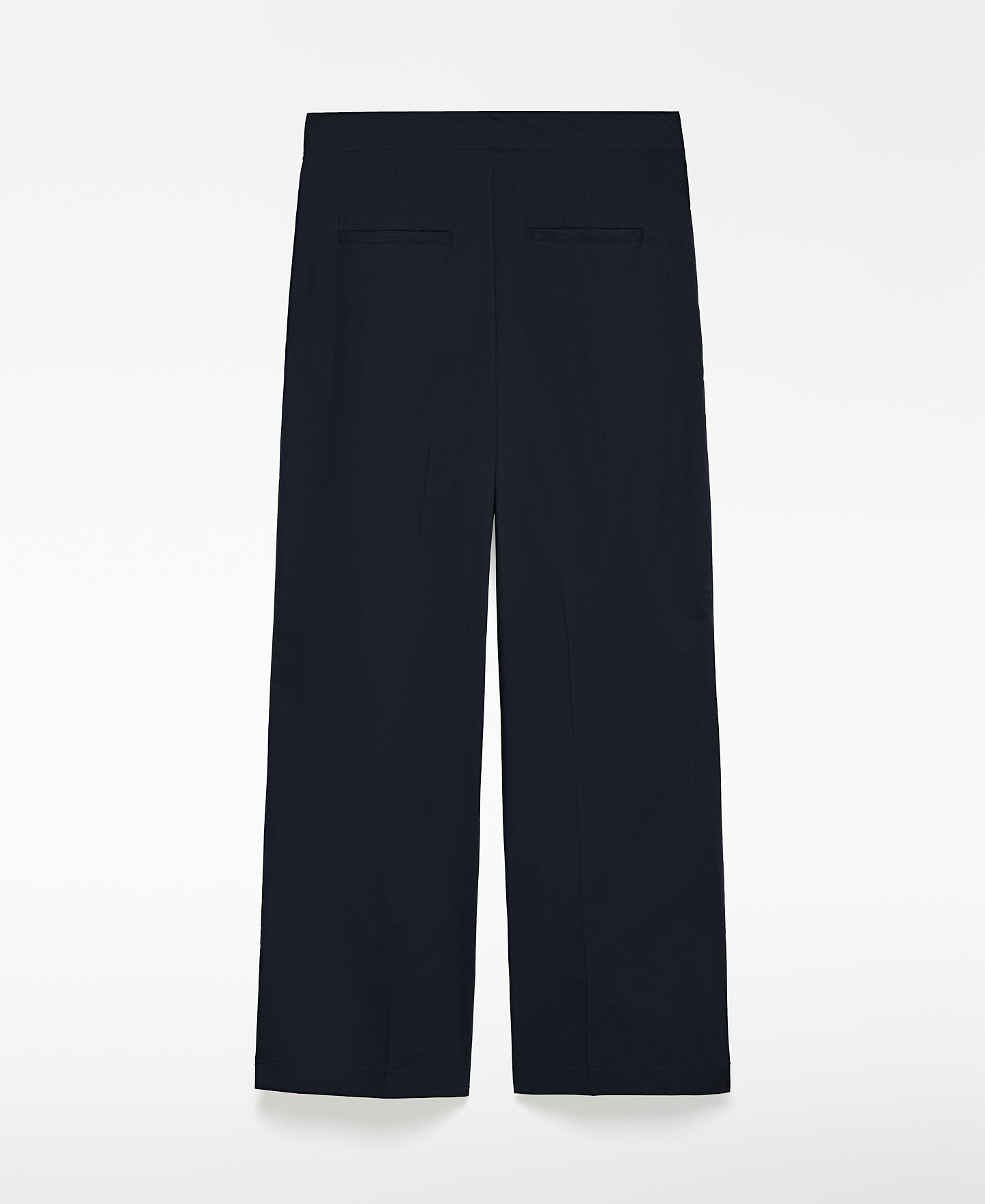 Cotton navy blue straight trousers woman image number 5