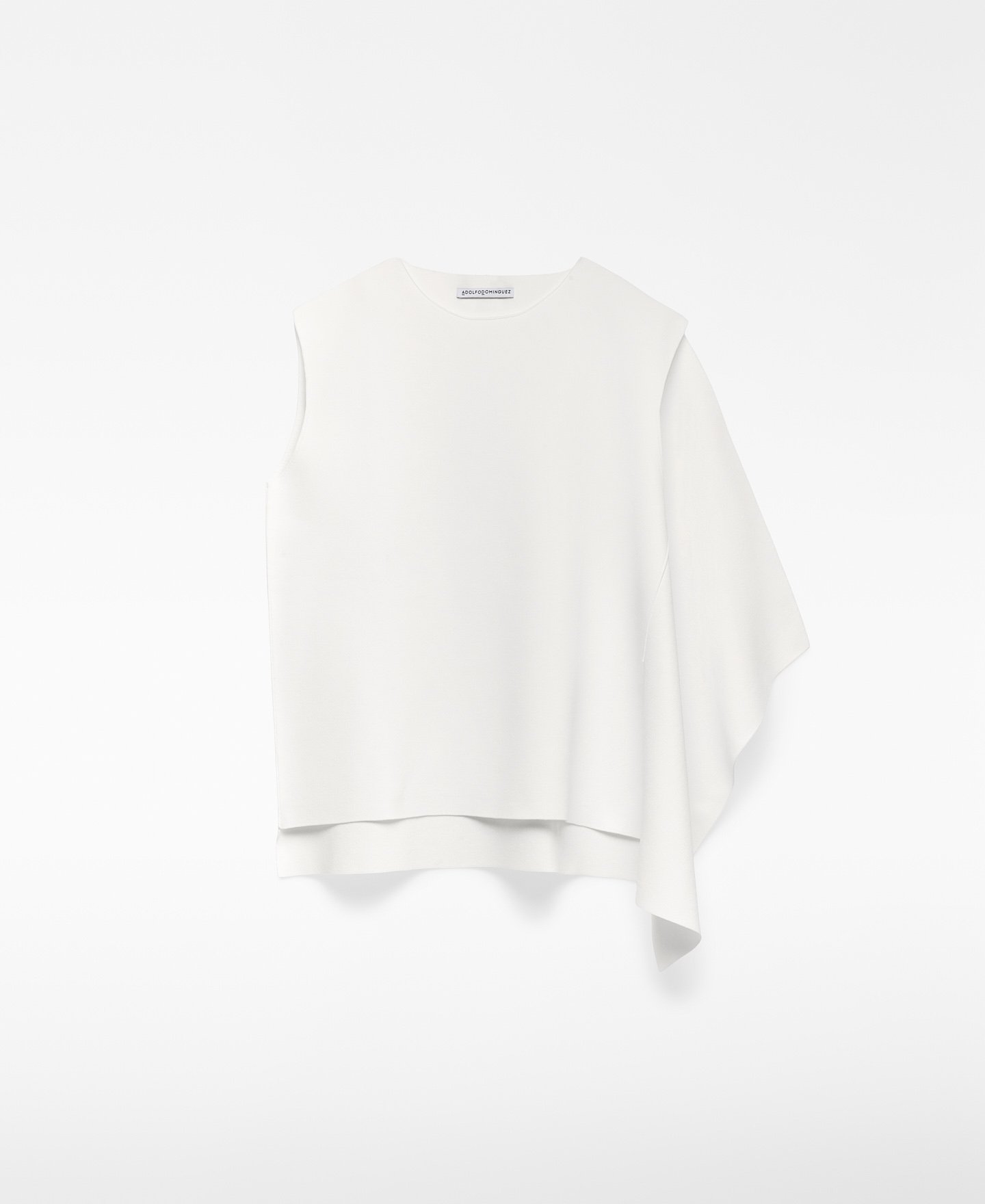 Armhole sleeve top with side godet woman image number 4