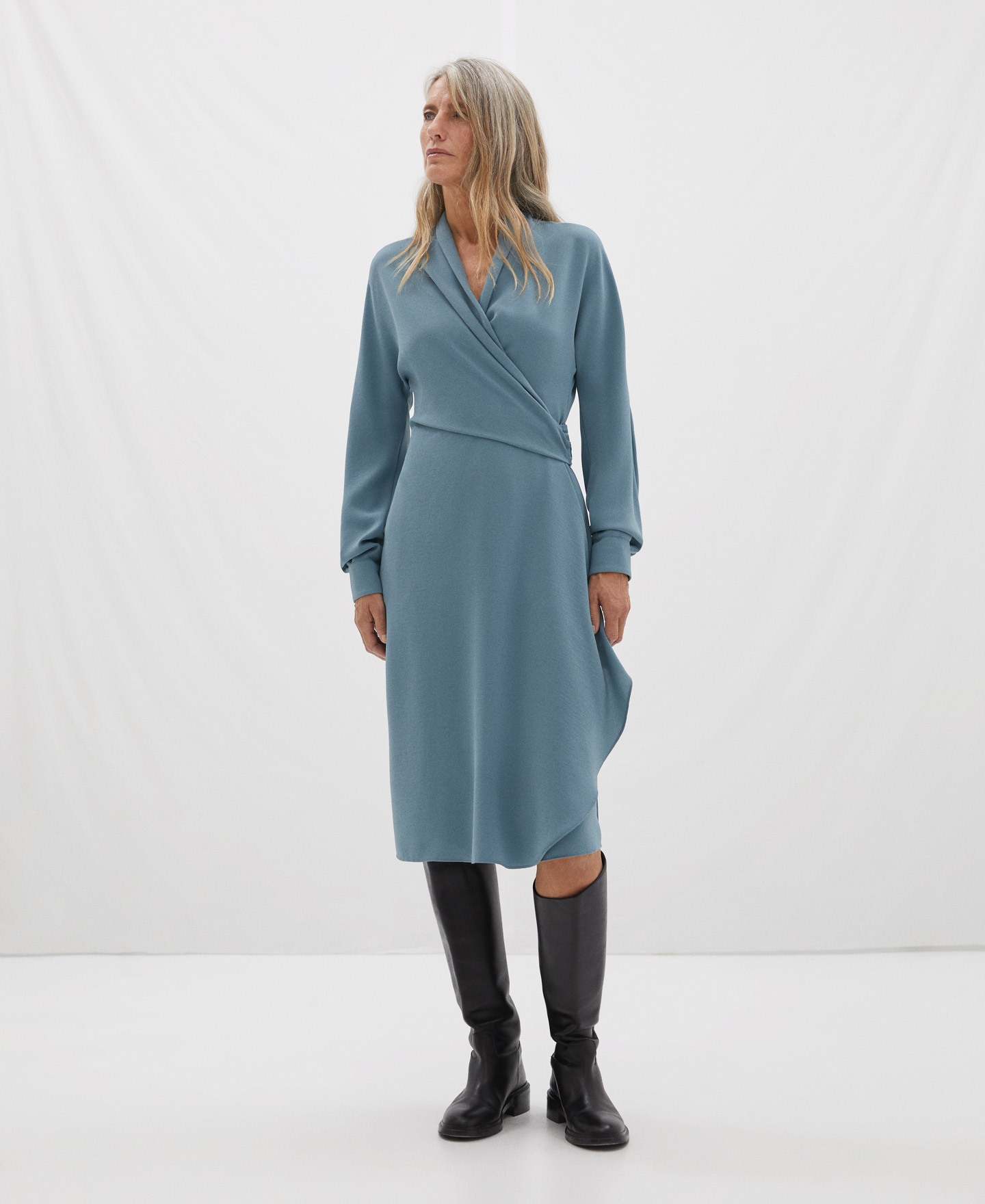 Wrap-around dress with side lacing image number 1