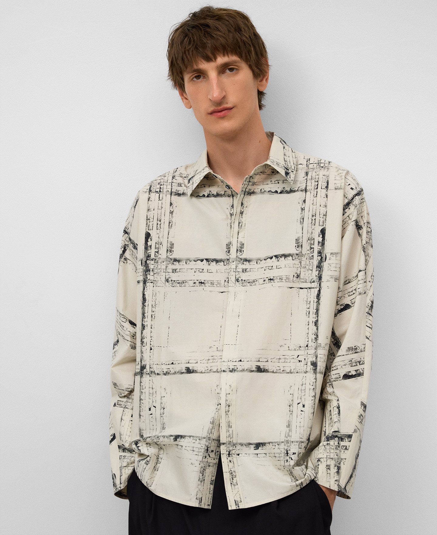 Oversize printed shirt woman image number 0