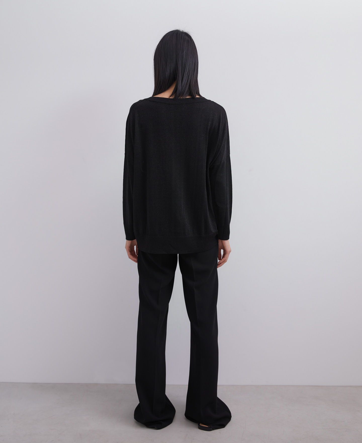 Lurex v-neck sweater image number 2