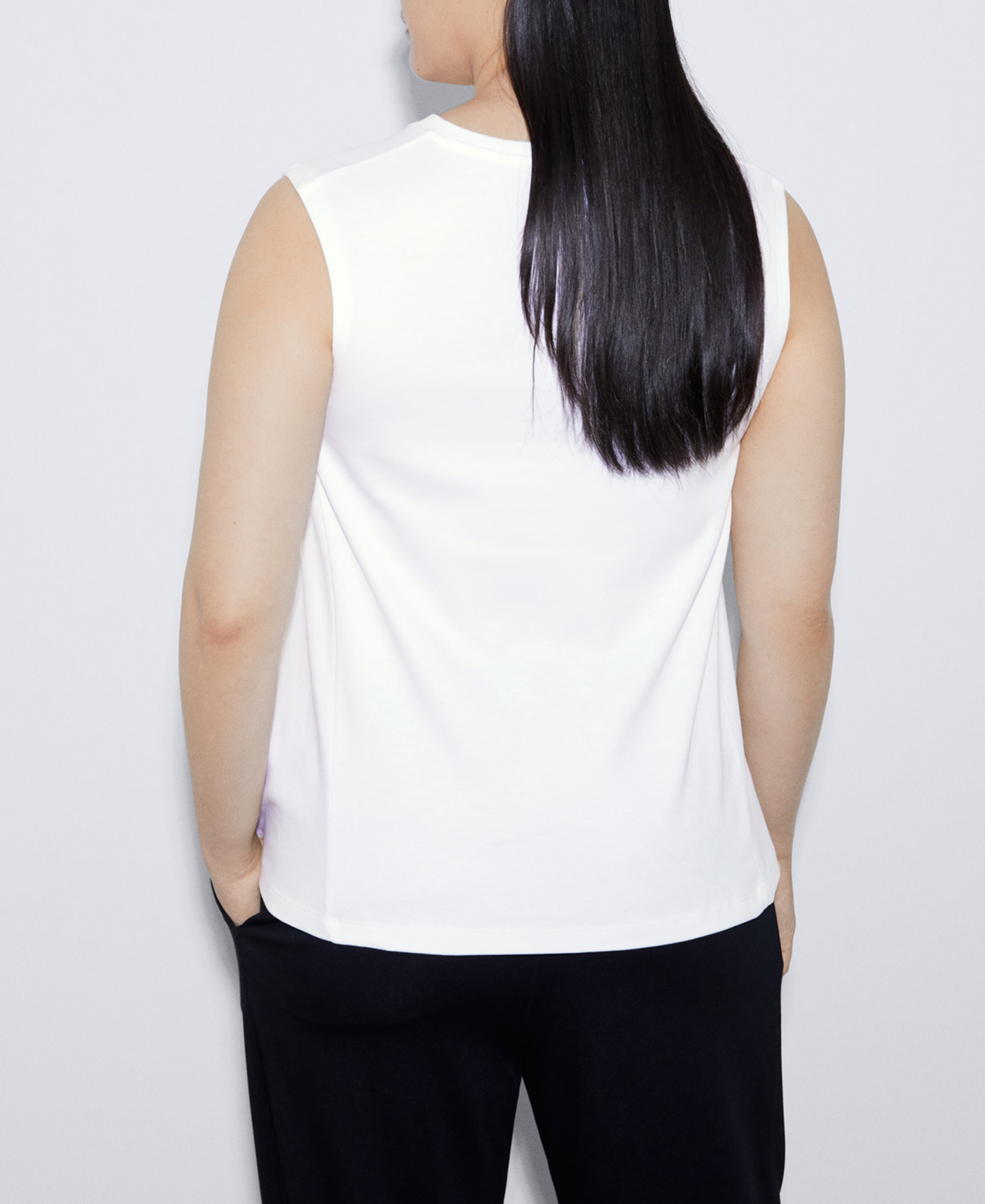 Armhole sleeve mercerised cotton T-shirt image number 2