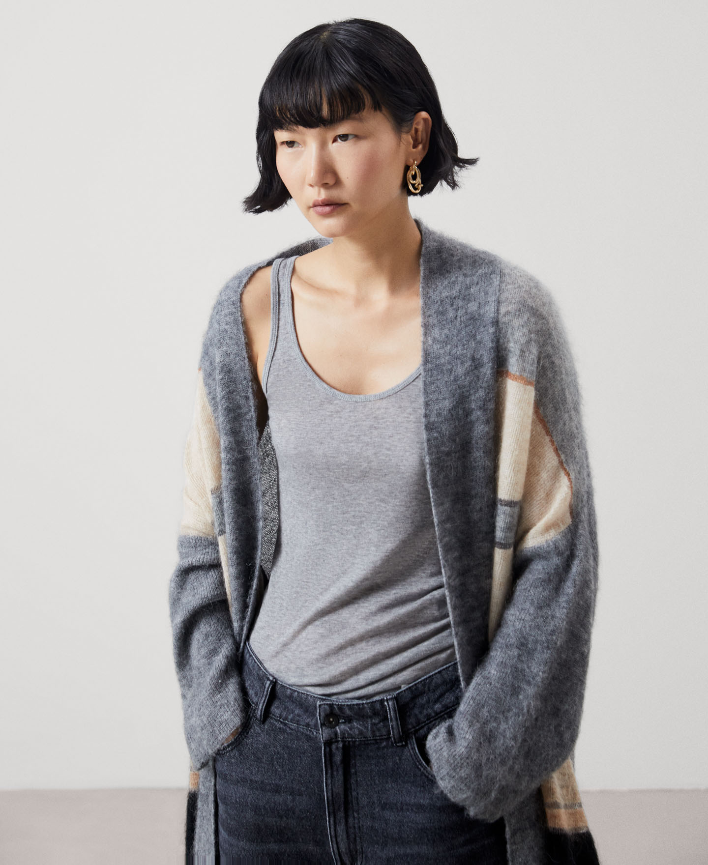 Alpaca and mohair fabric jacket image number 3
