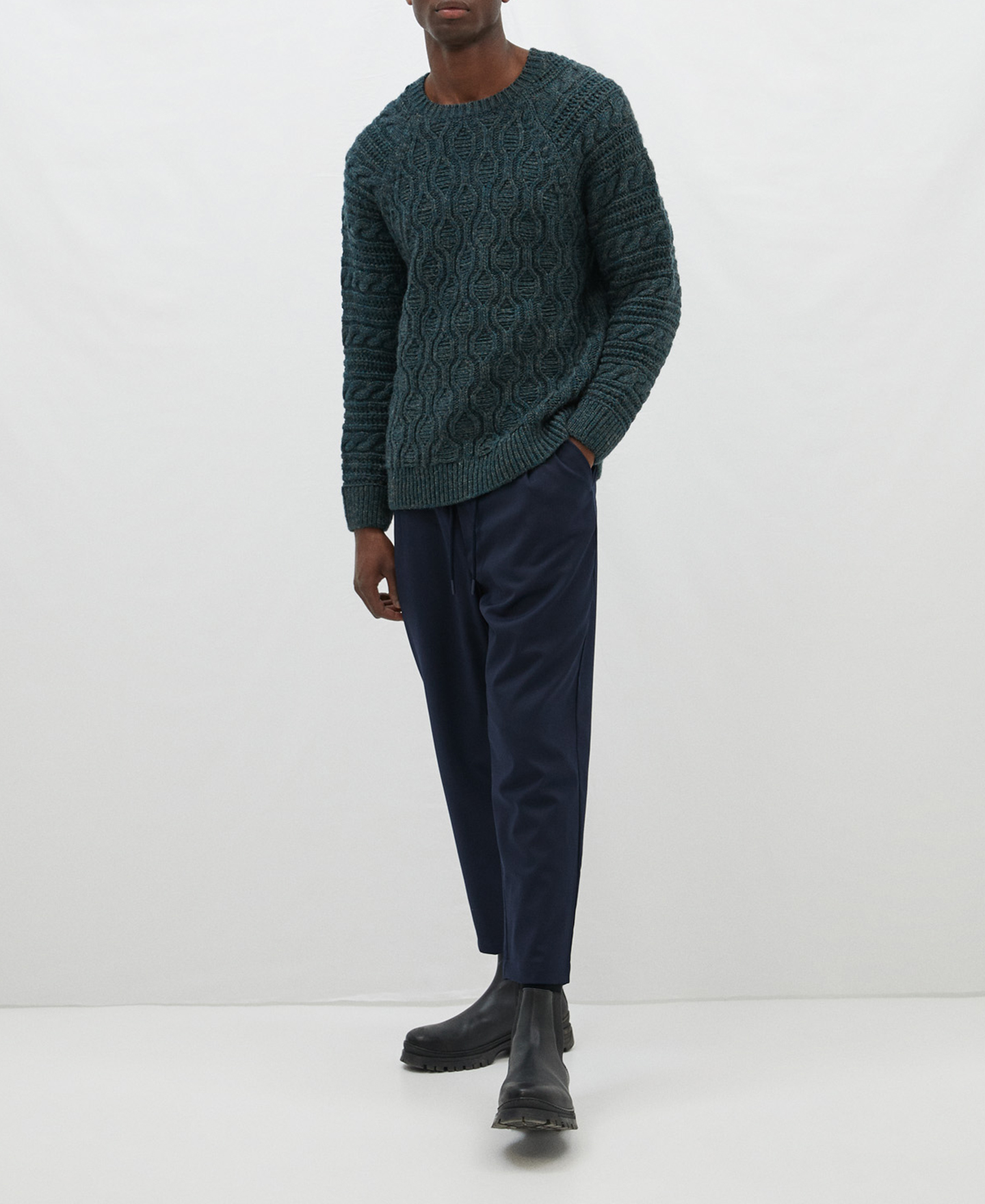 Knitted round neck sweater image number 1
