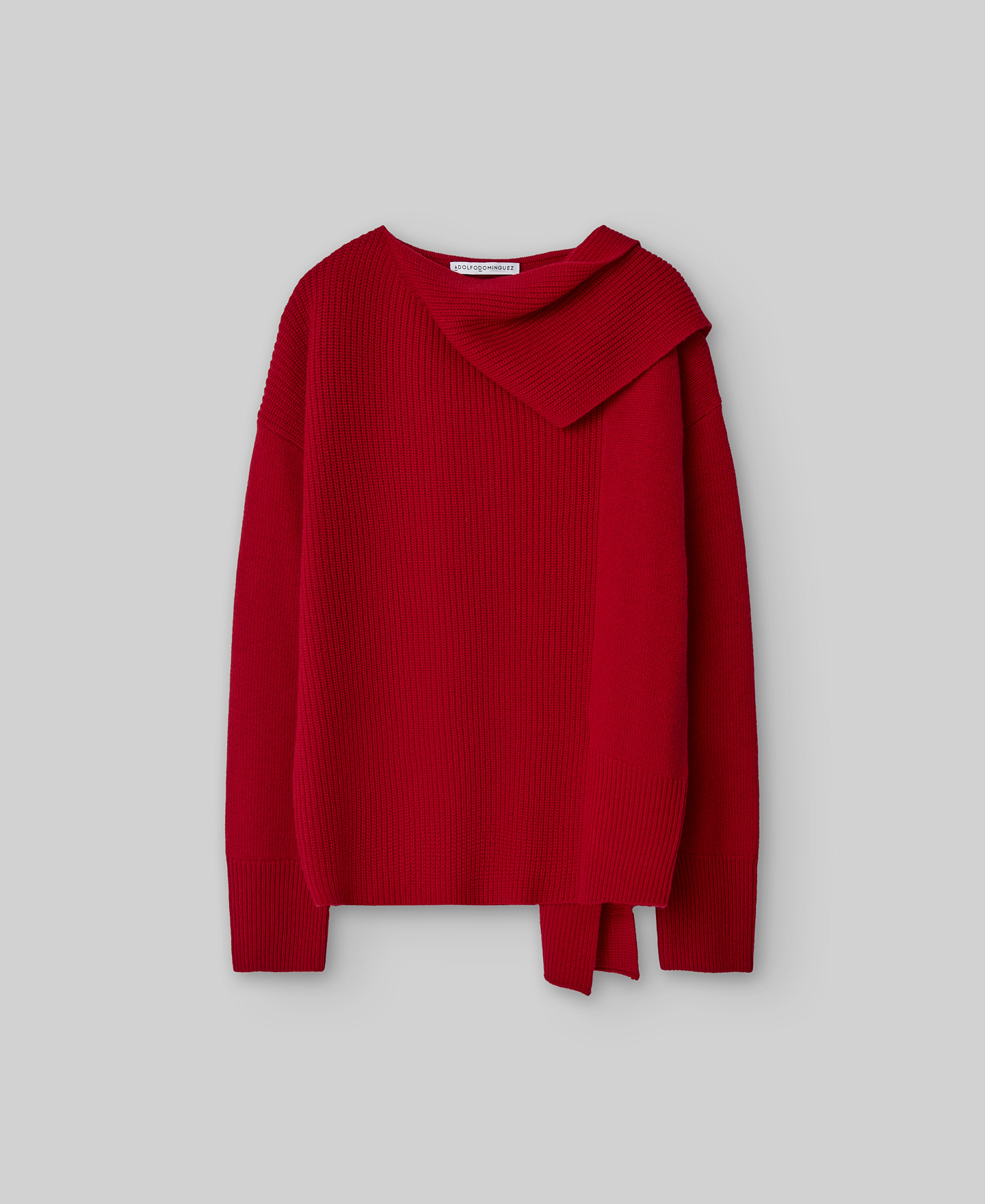 Jersey punto con bufanda mujer image number 4