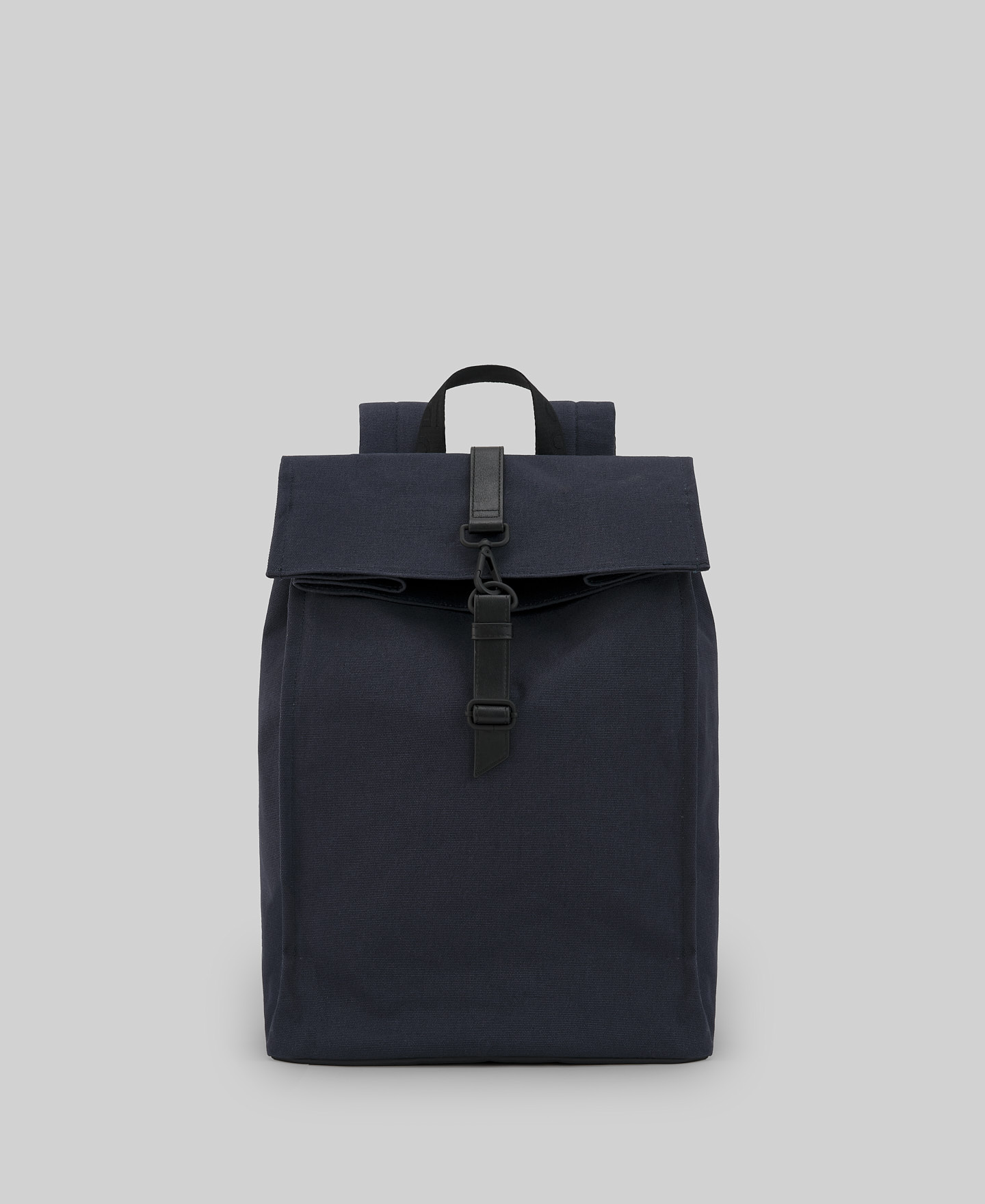Rectangular navy blue backpack man image number 0