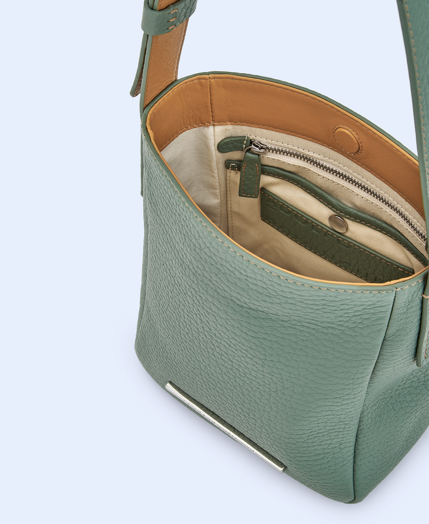 Responsible leather mini hobo bag image number 3