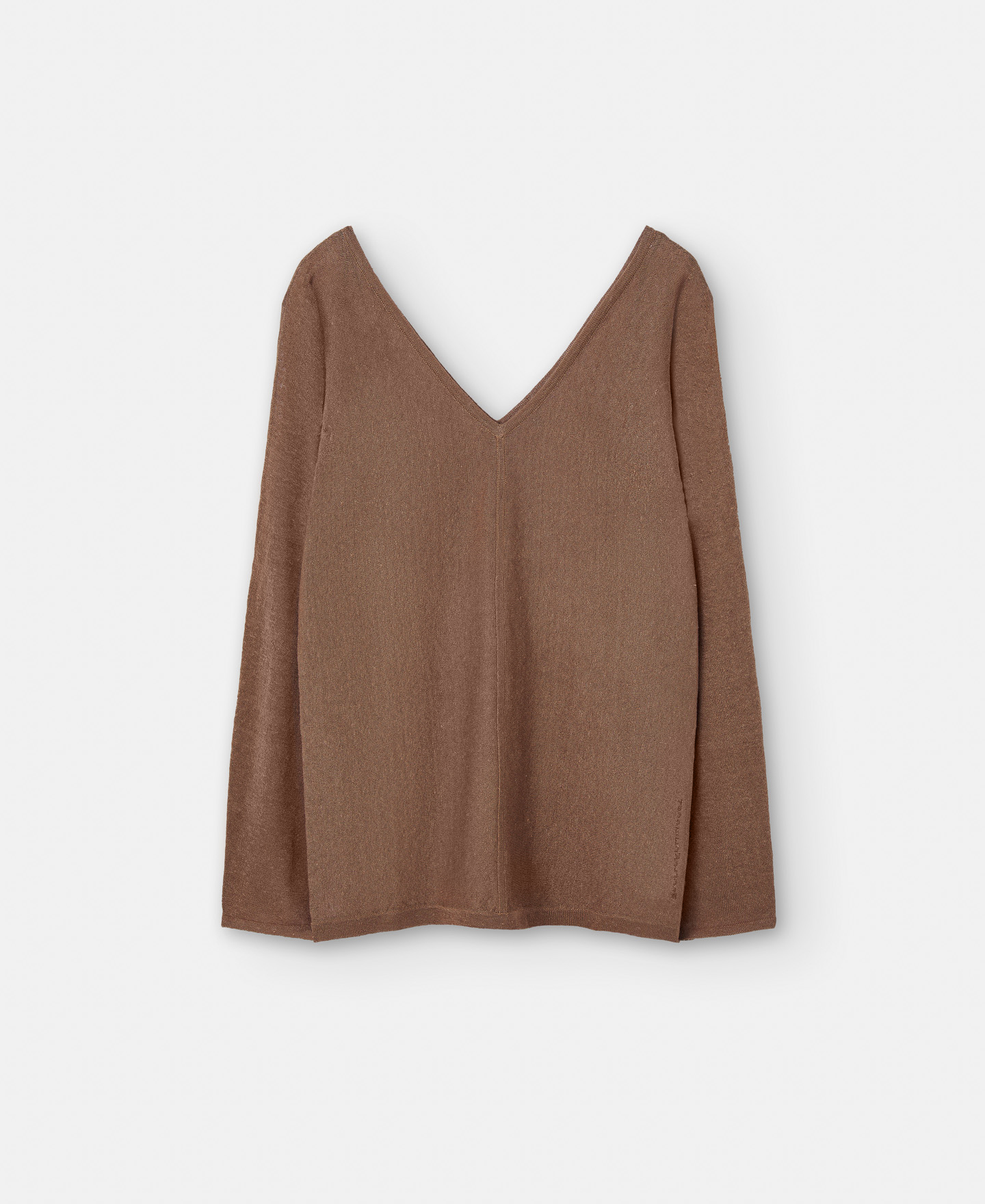 V-neck sweater in linen knit image number 4
