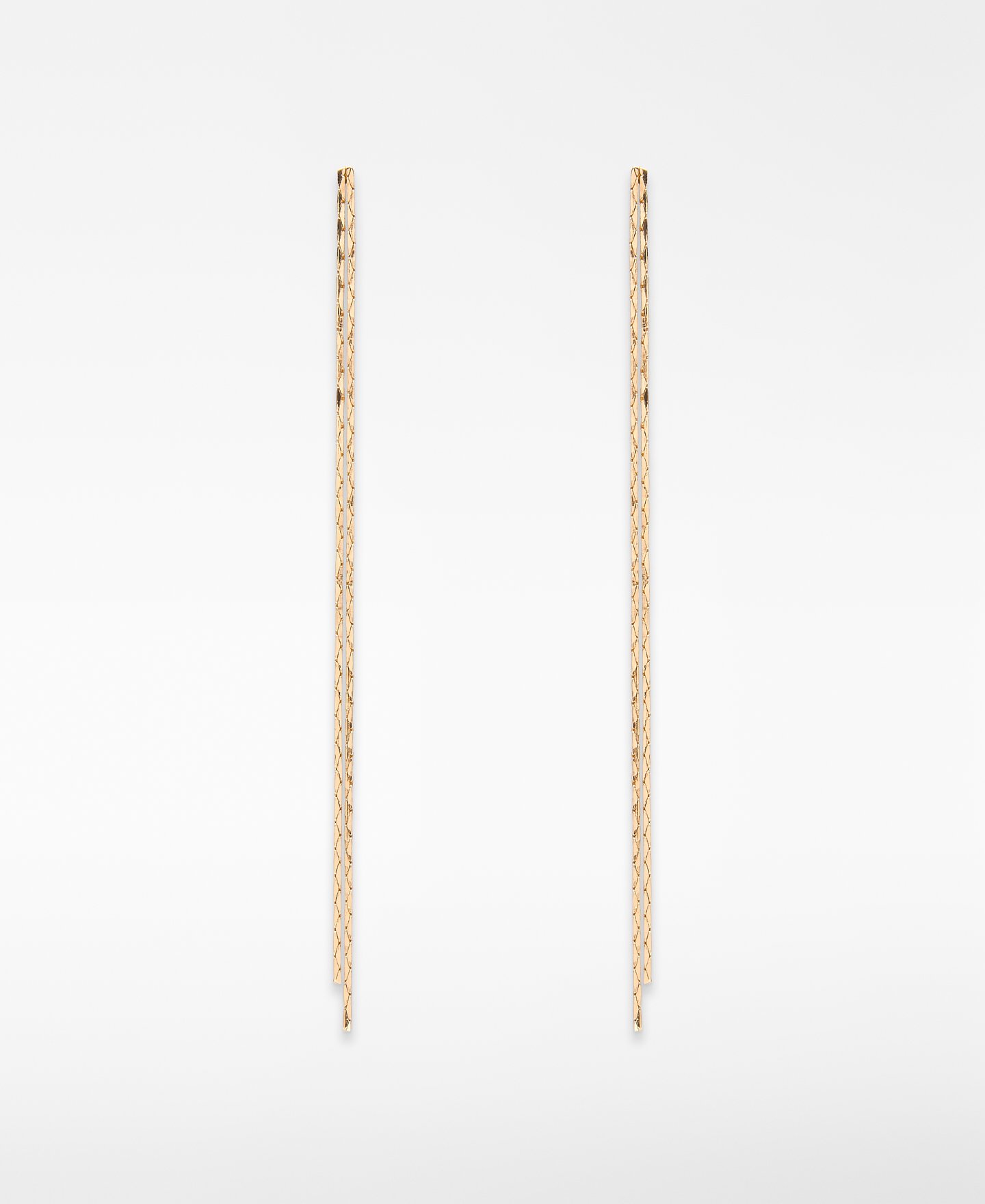 Golden double chain earrings woman image number 0