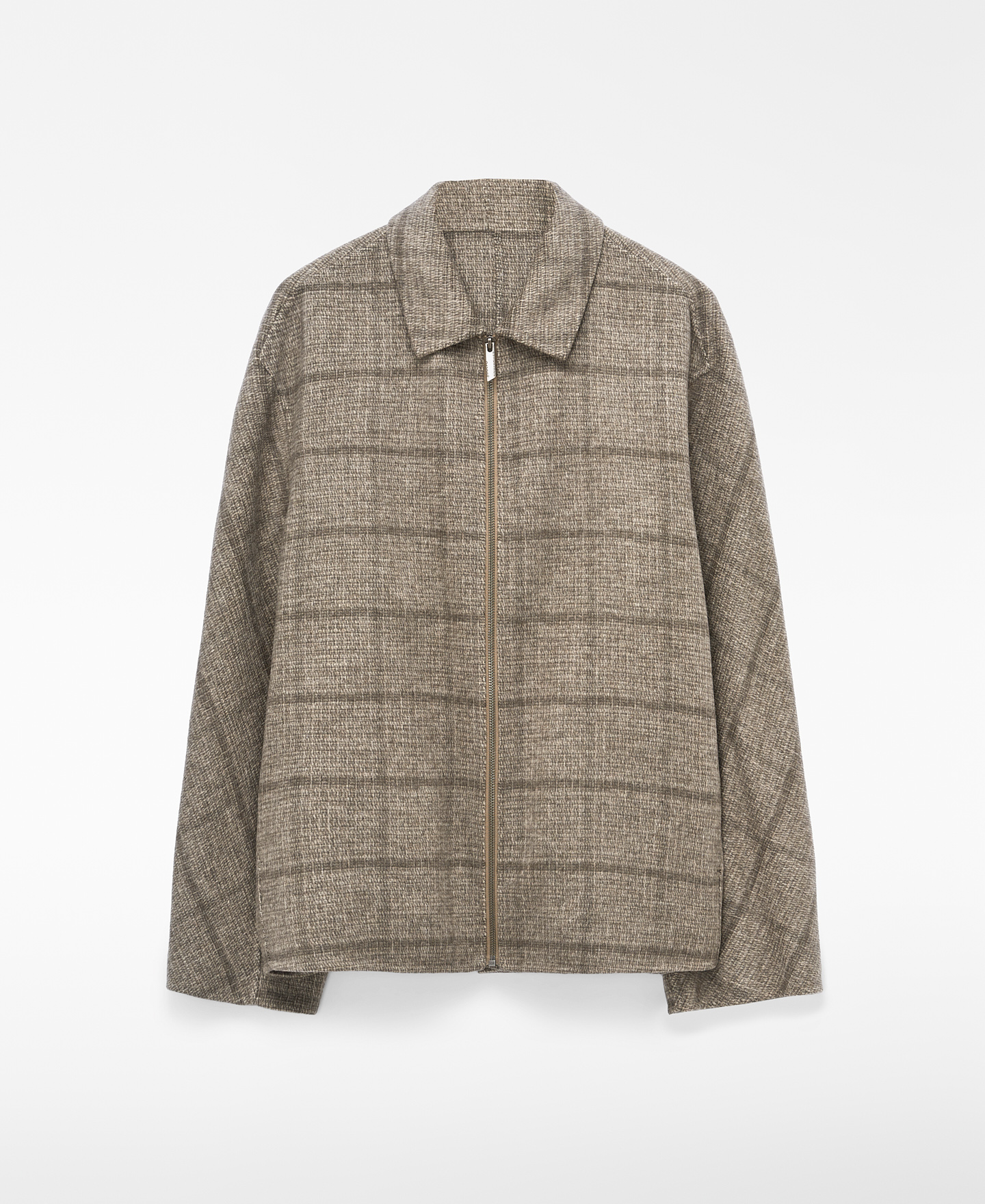 Wool blend double-faced checkered jacket image number 4