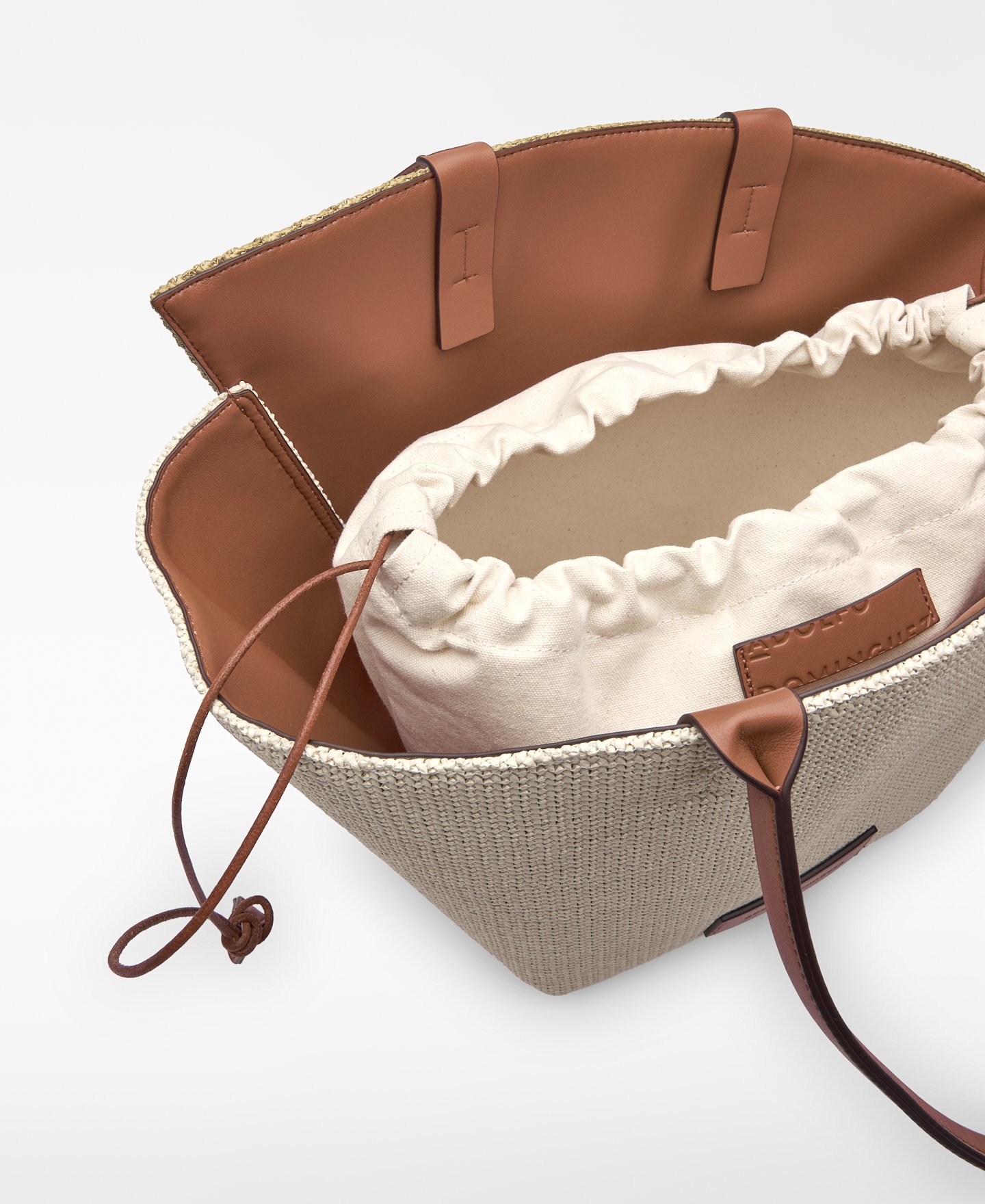 Sac cabas Eclipse bicolore texture raphia image number 3