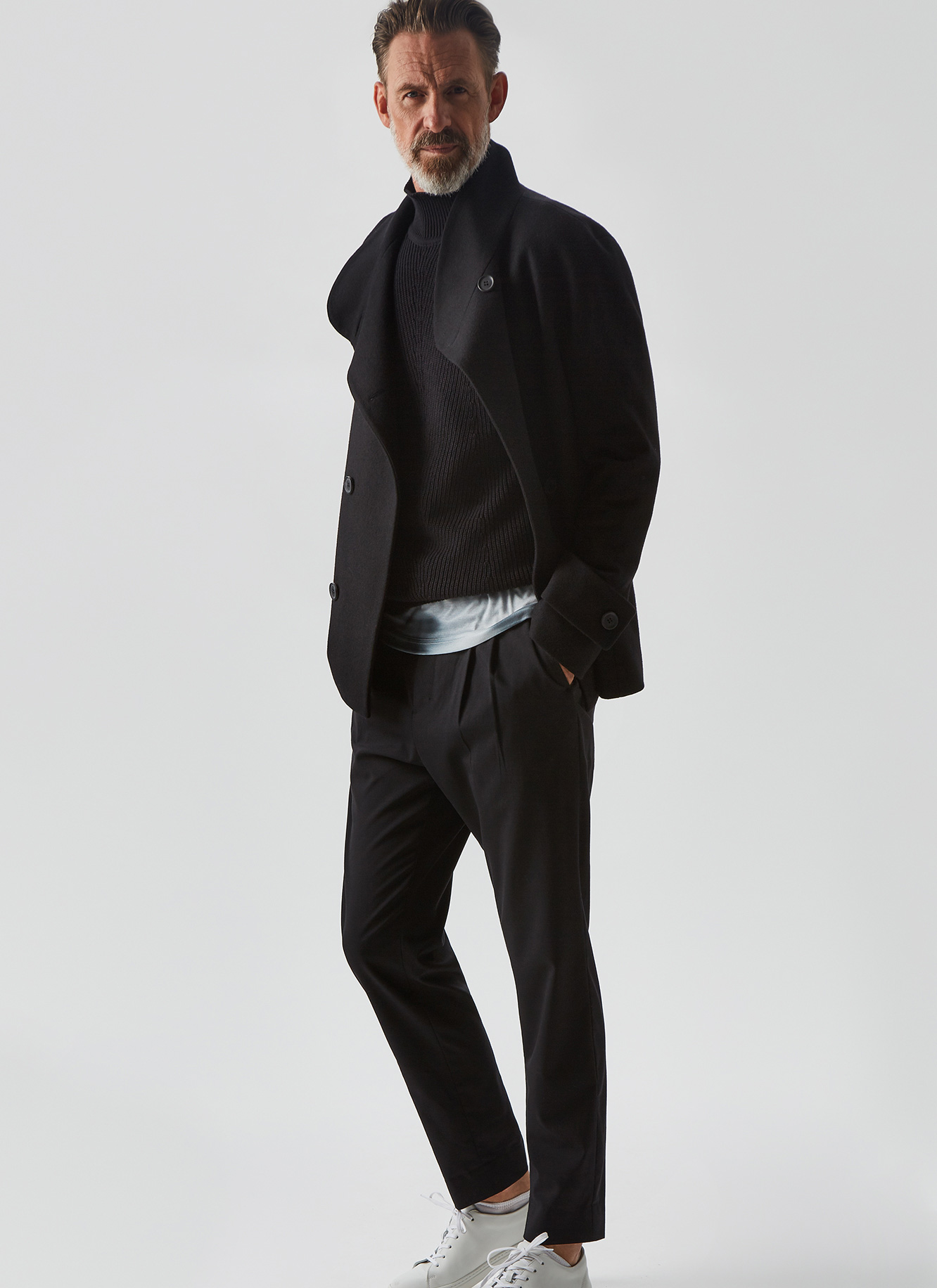 Wool jacket with chimney collar image number 3