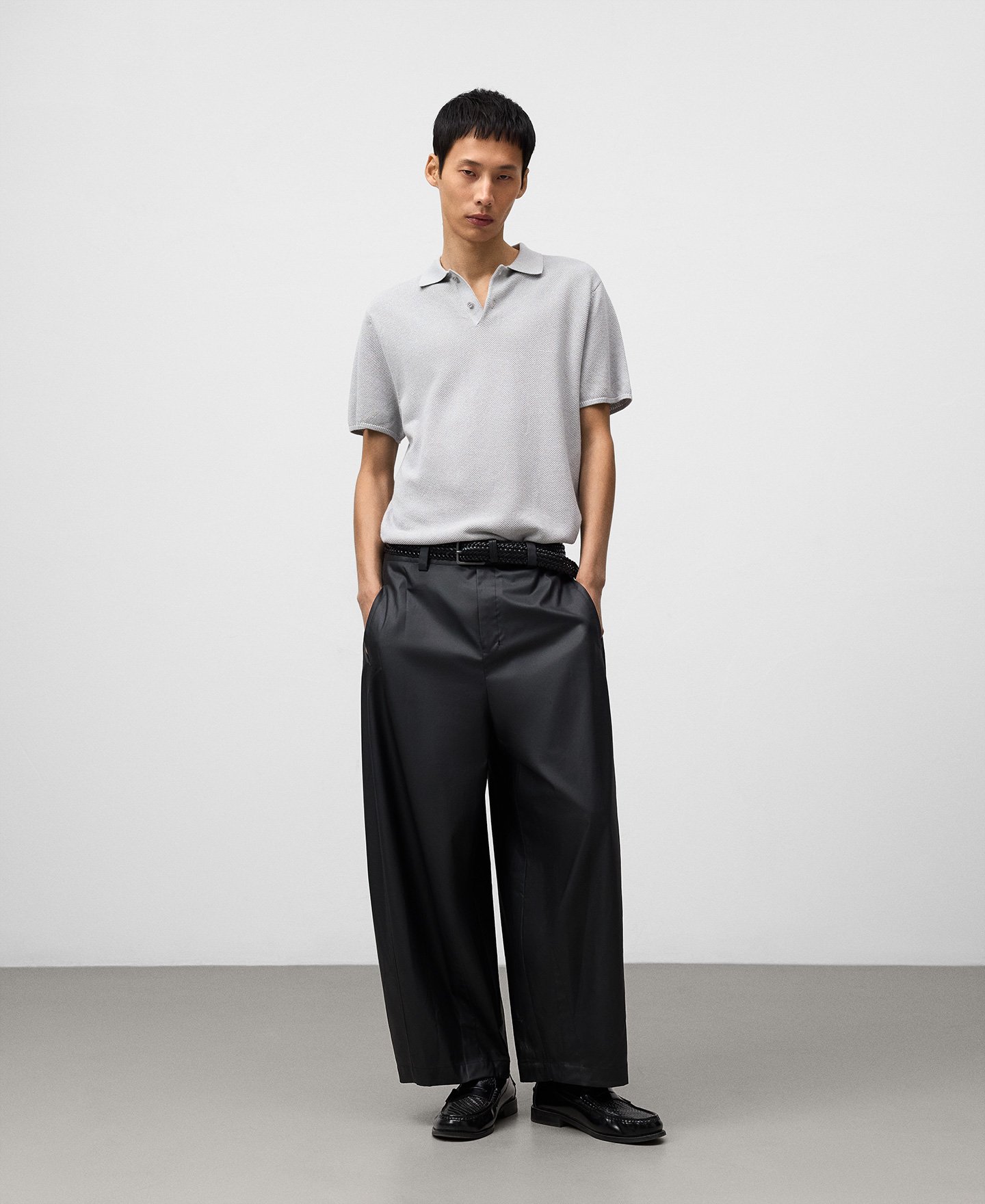 Strukturiertes Polohemd Regular Fit Herren image number 1