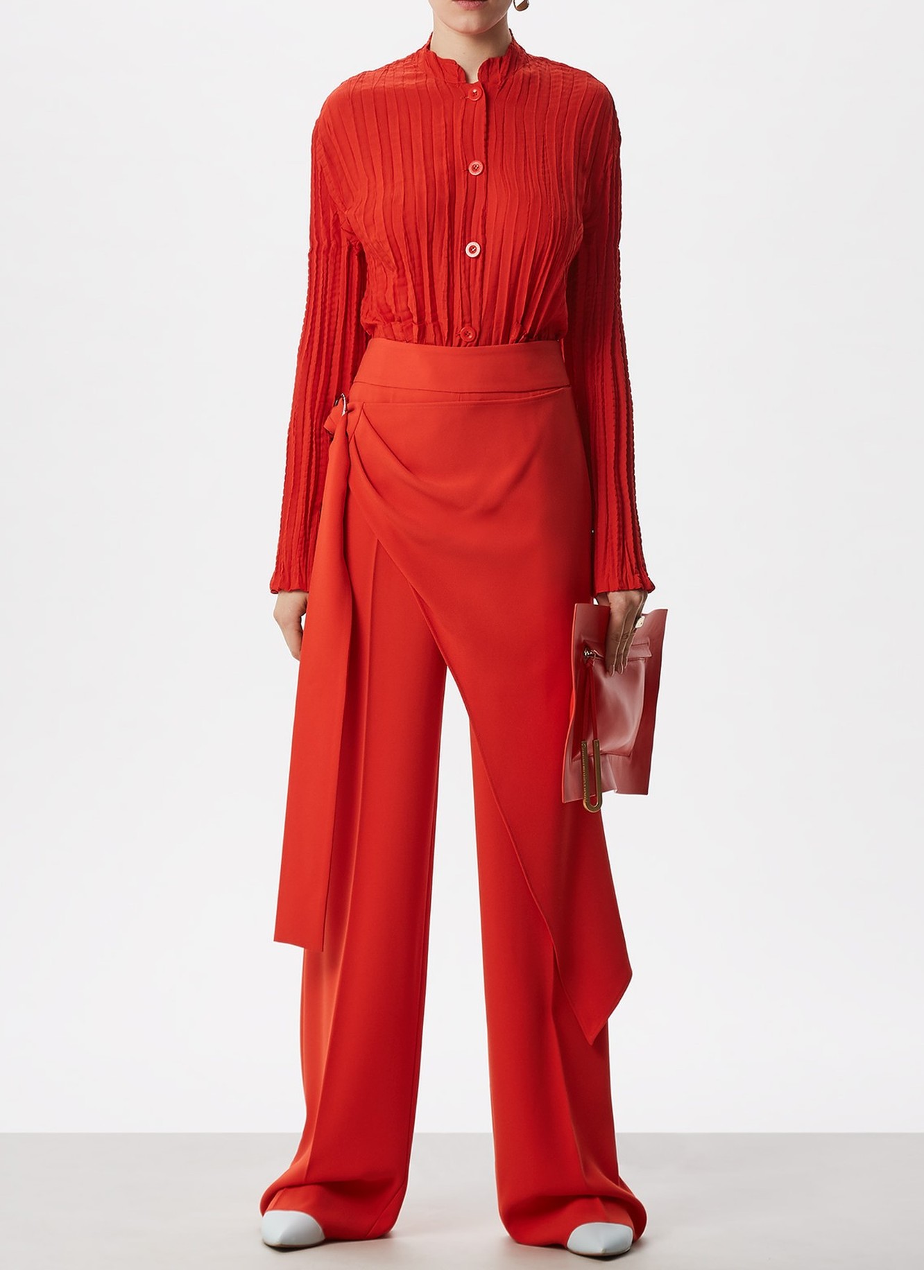 Straight leg trousers with overlayer image number 3