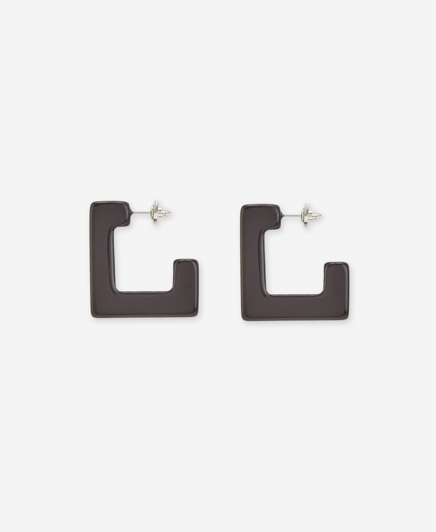 Two-coloured square earring for women image number 0