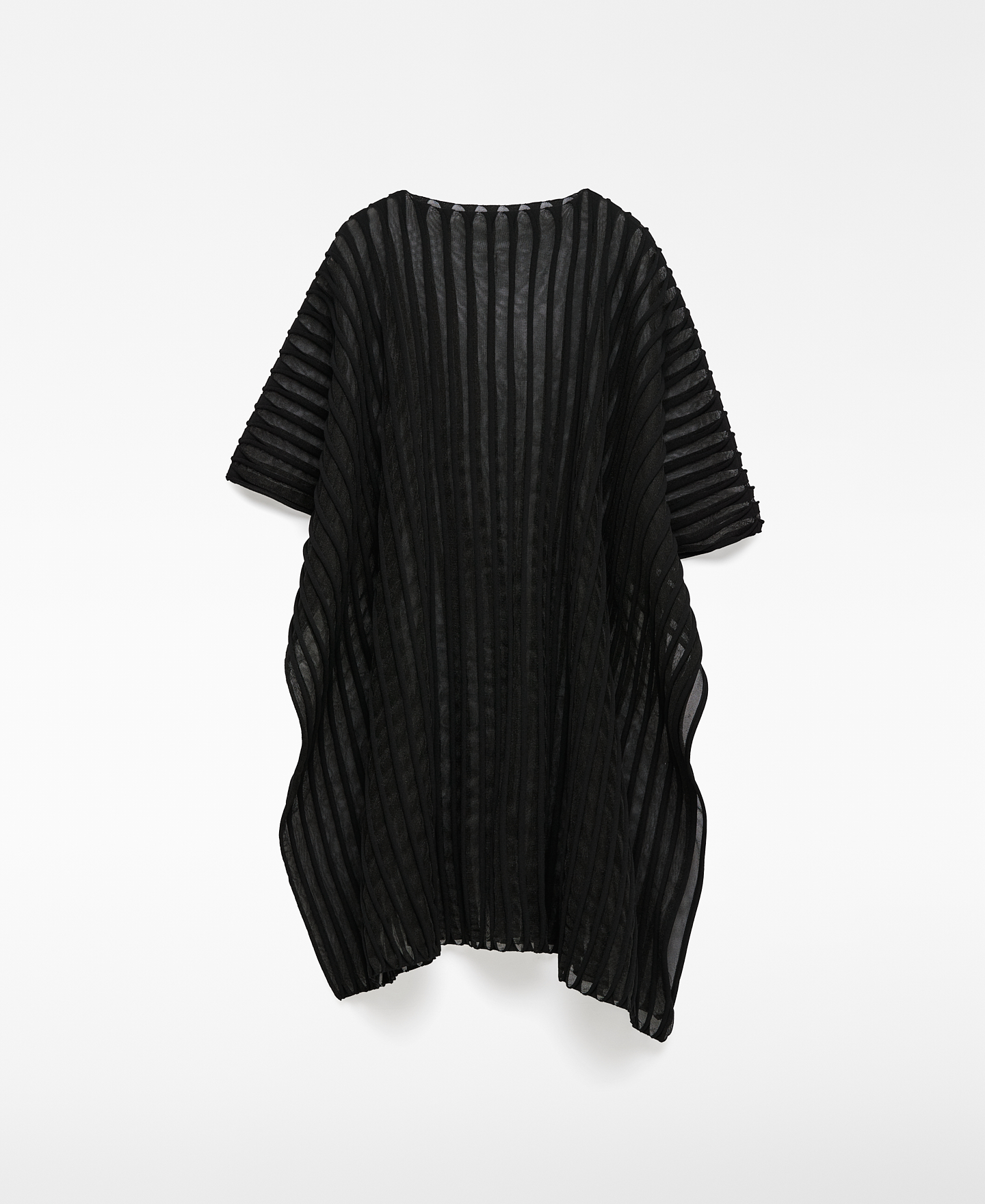 Asymmetrical semi-transparent cape woman image number 4