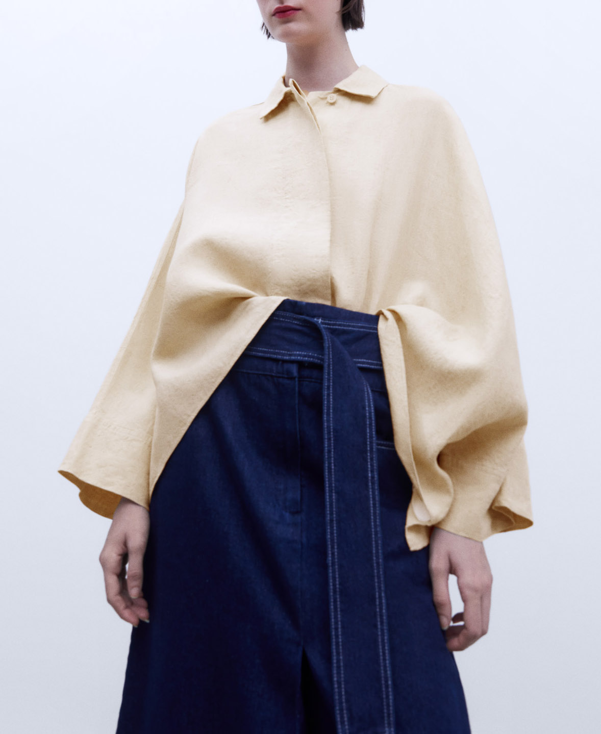 Oversize Japanese sleeve linen shirt image number 0
