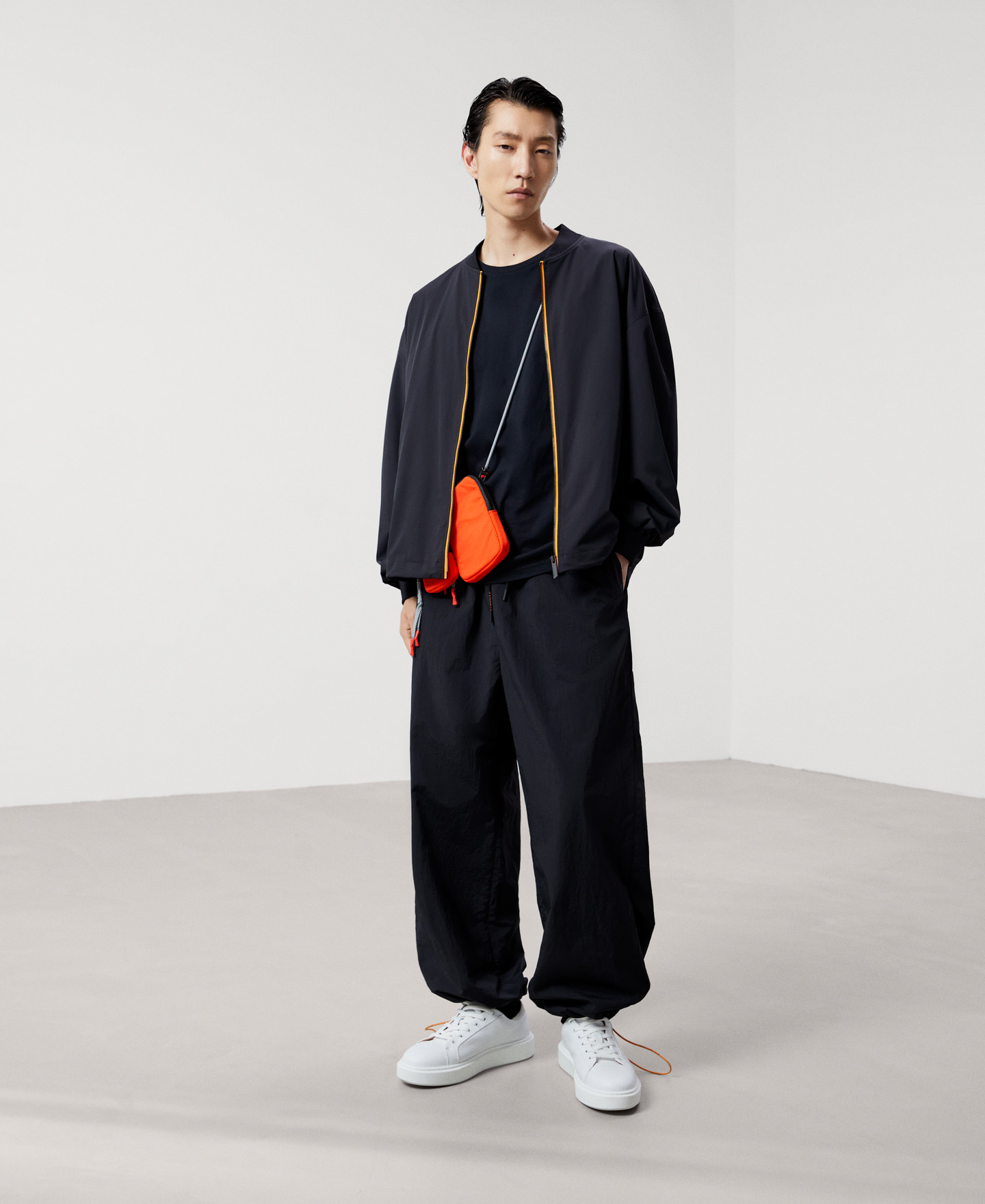 Nylon bomber with backpack image number 1