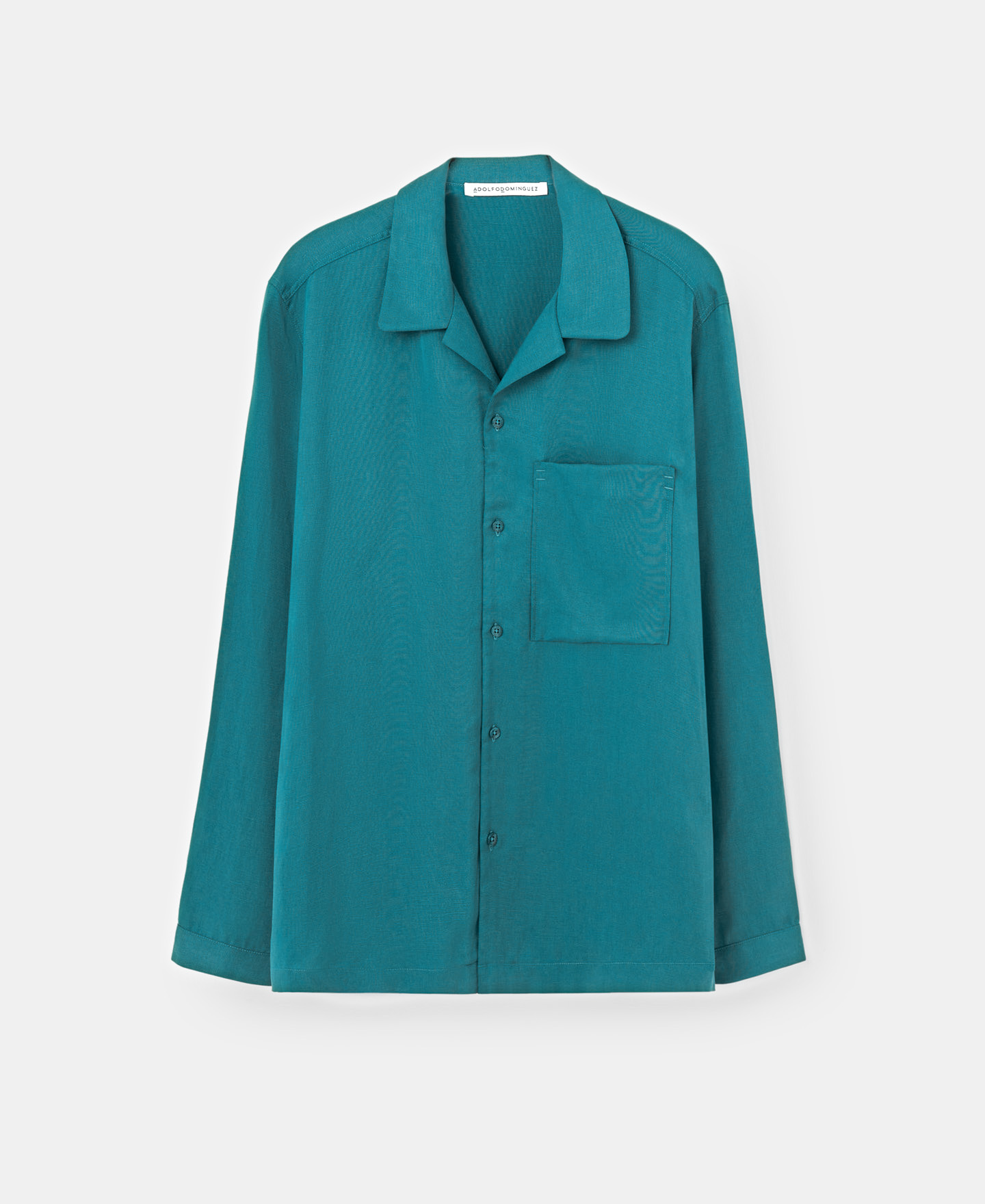 Lyocell and linen bowling collar shirt image number 4