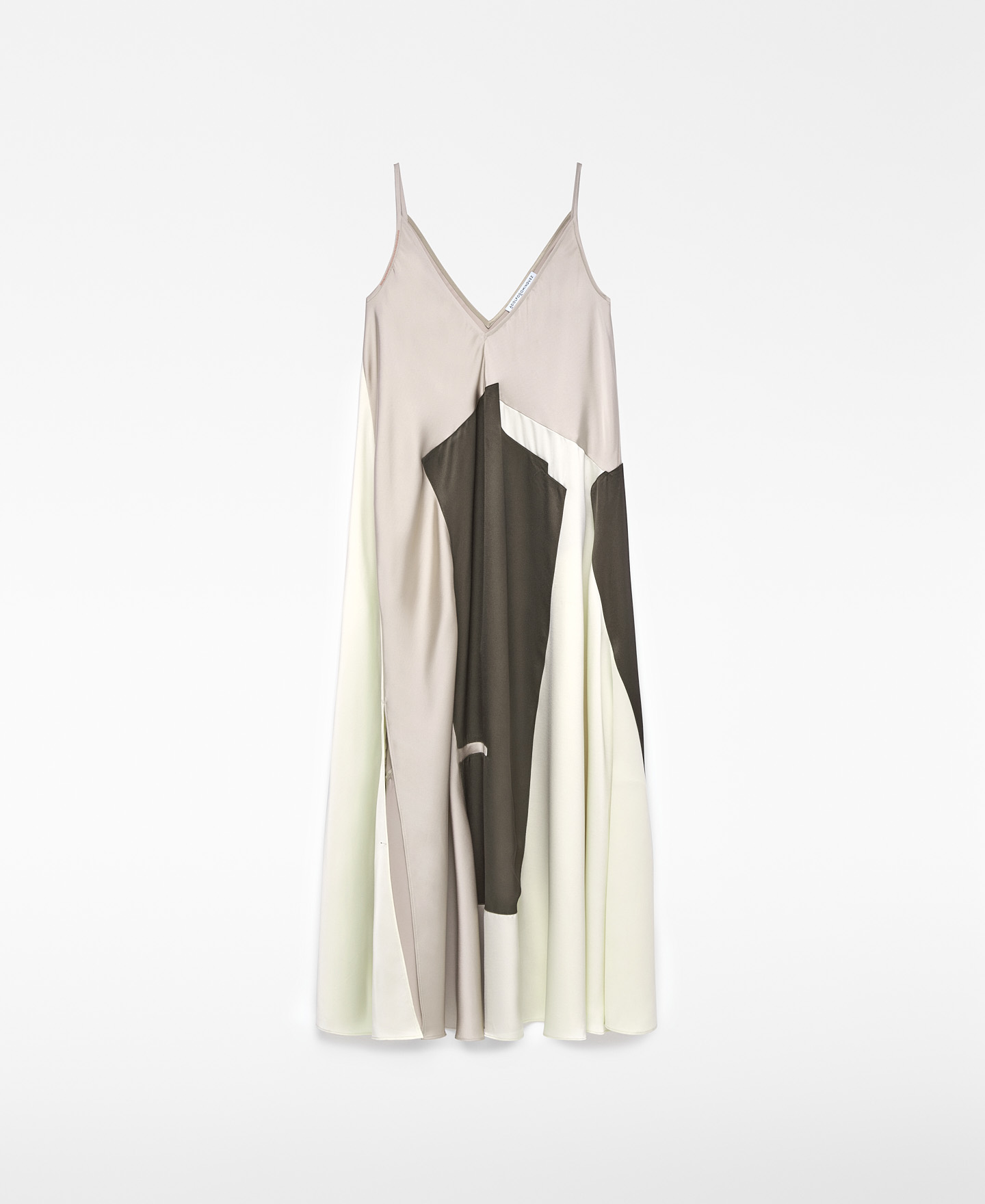Slip dress with overlay pieces woman image number 6