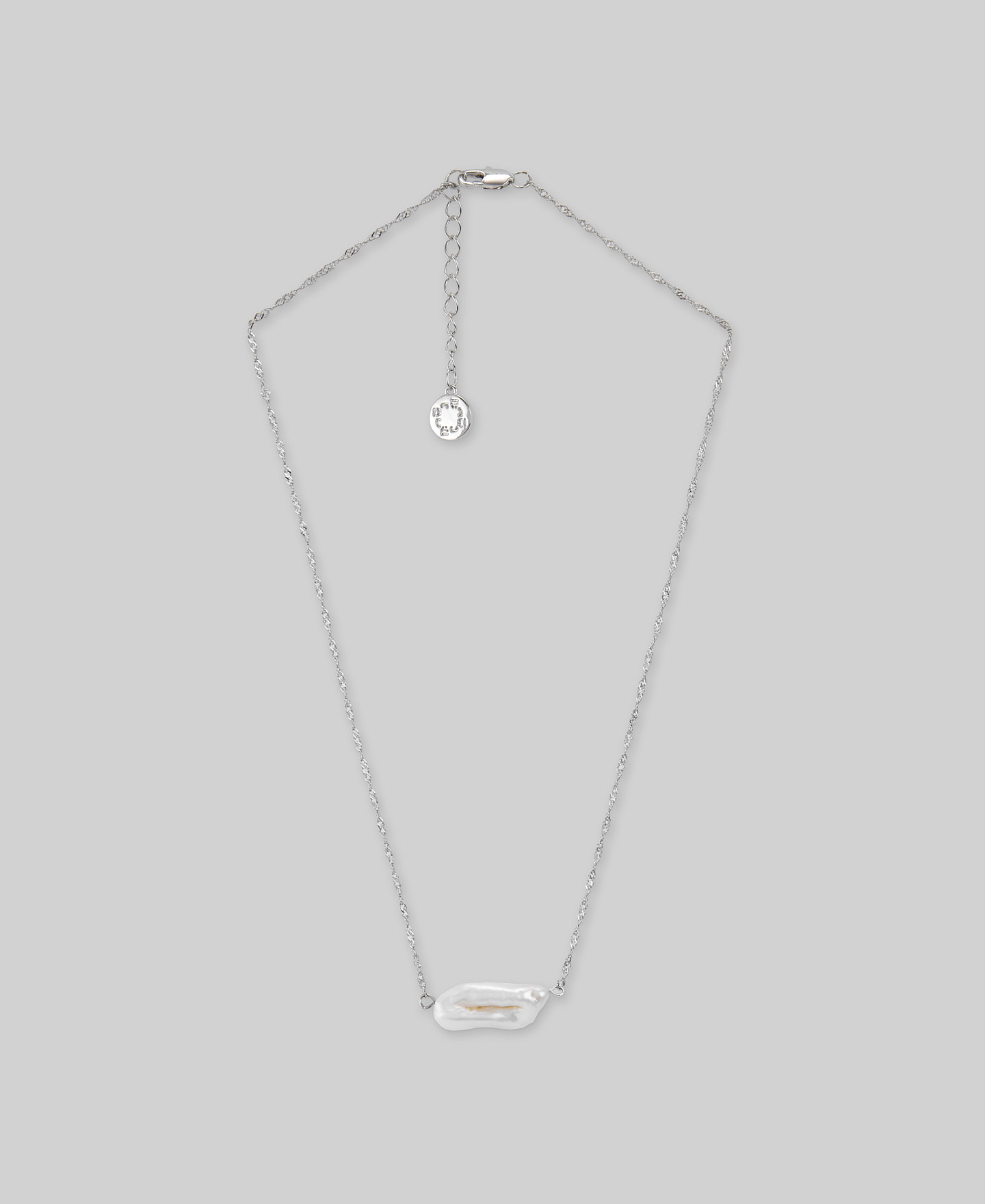 Chain necklace with natural pearl woman image number 0
