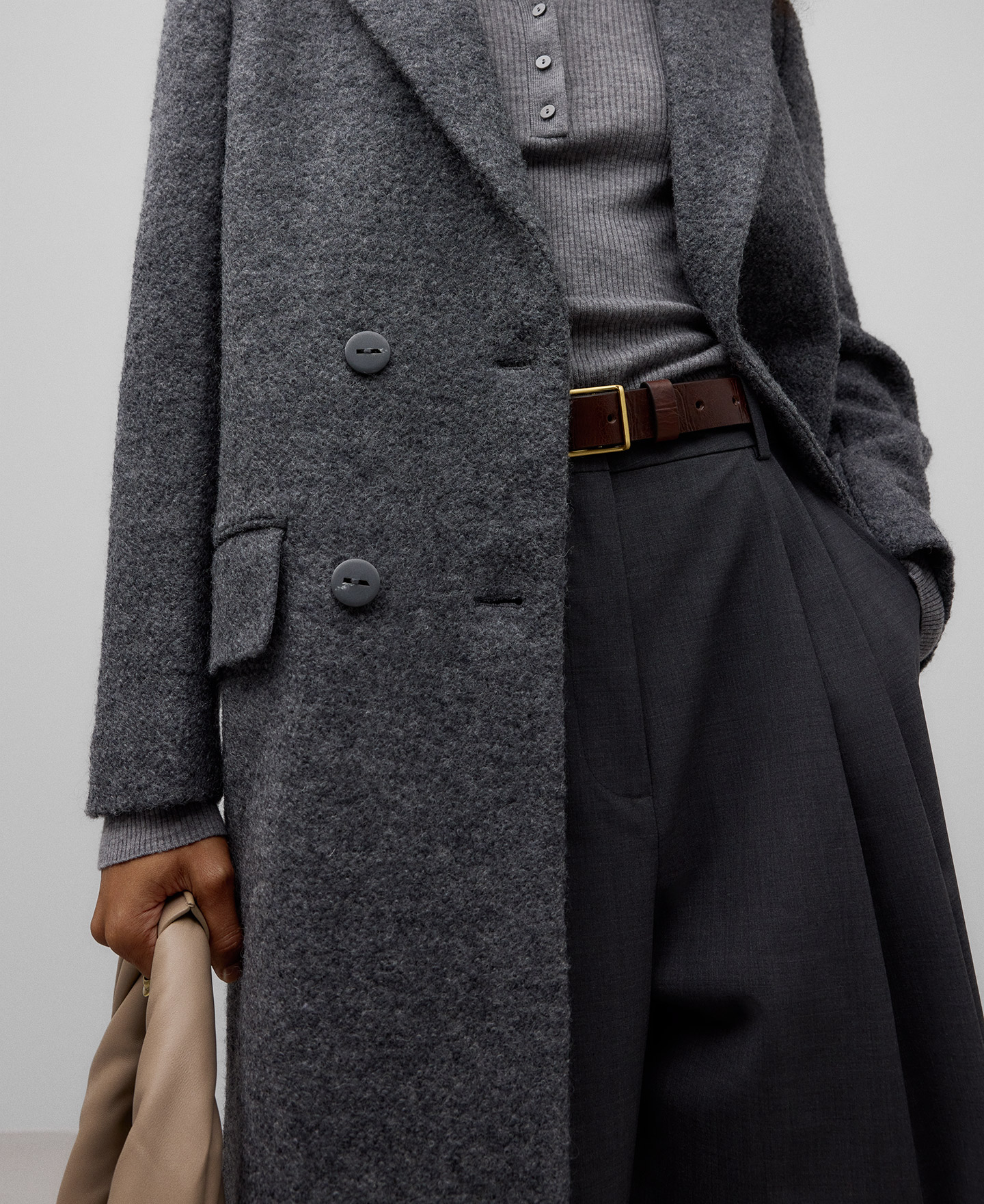 Wool blend tailored coat woman image number 3