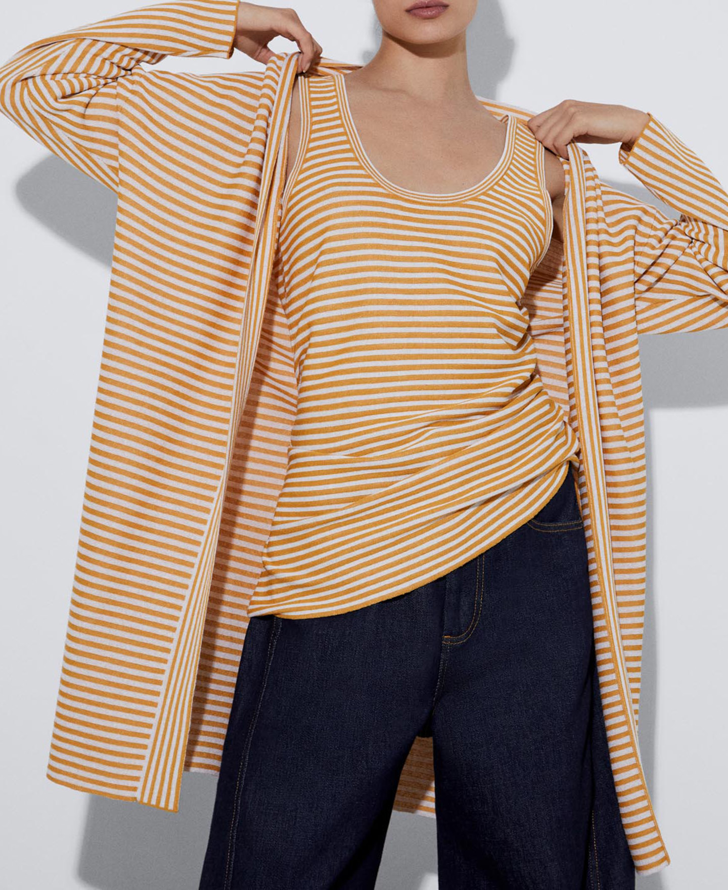 Striped kimono jacket image number 0
