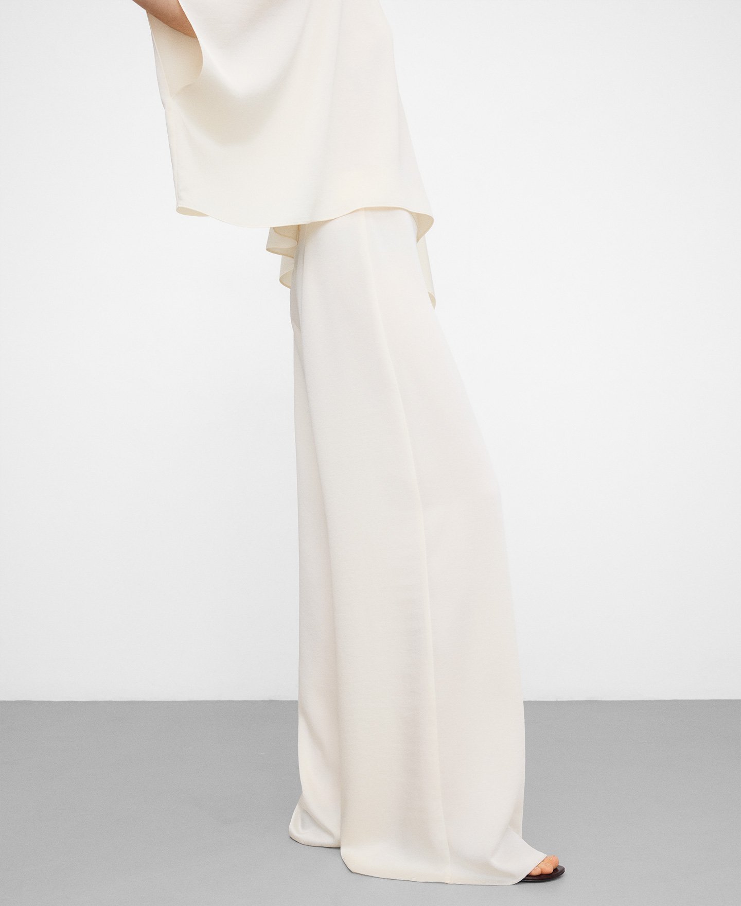 Satin palazzo trousers image number 3