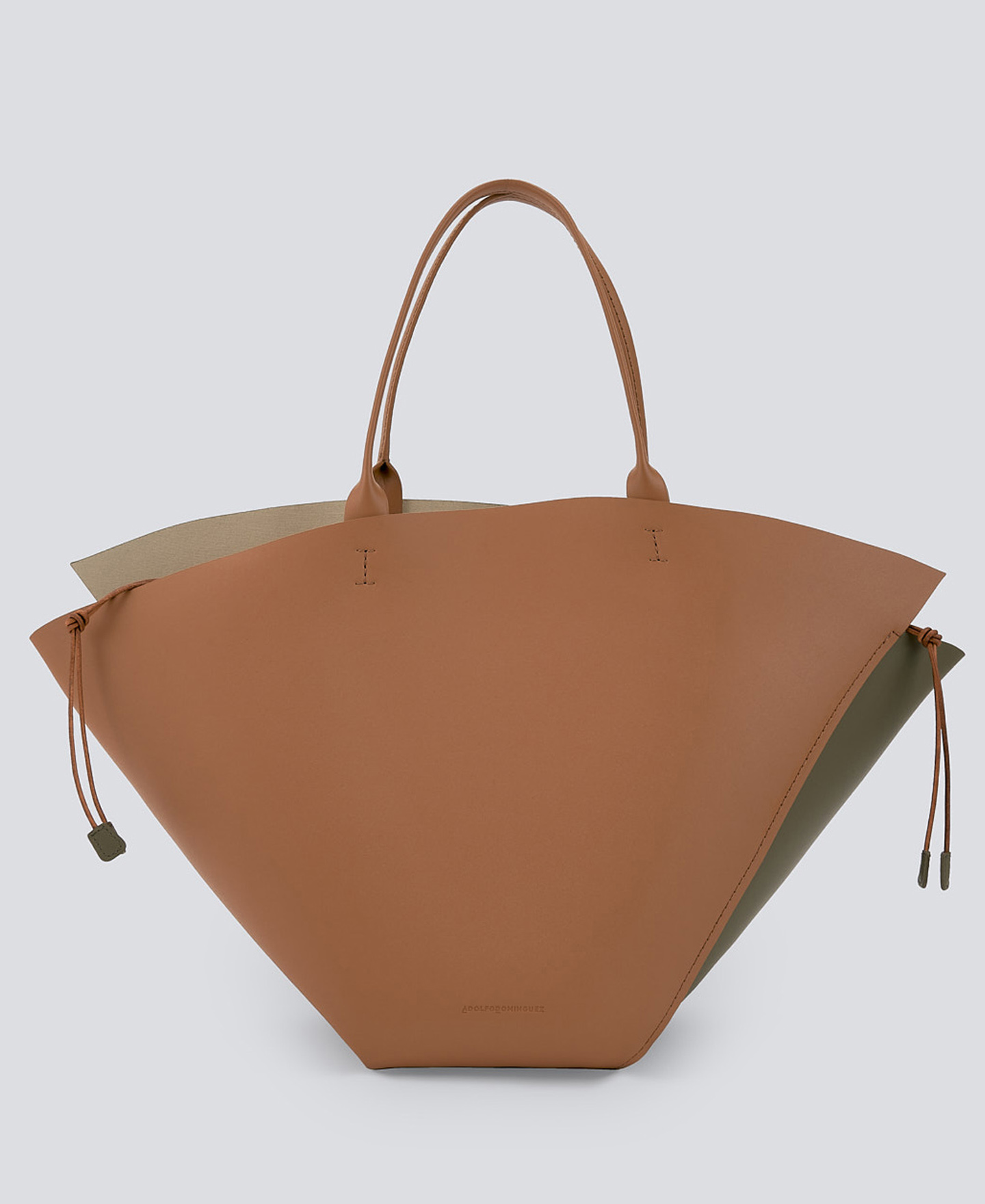 Asymmetric leather shopper bag woman image number 0