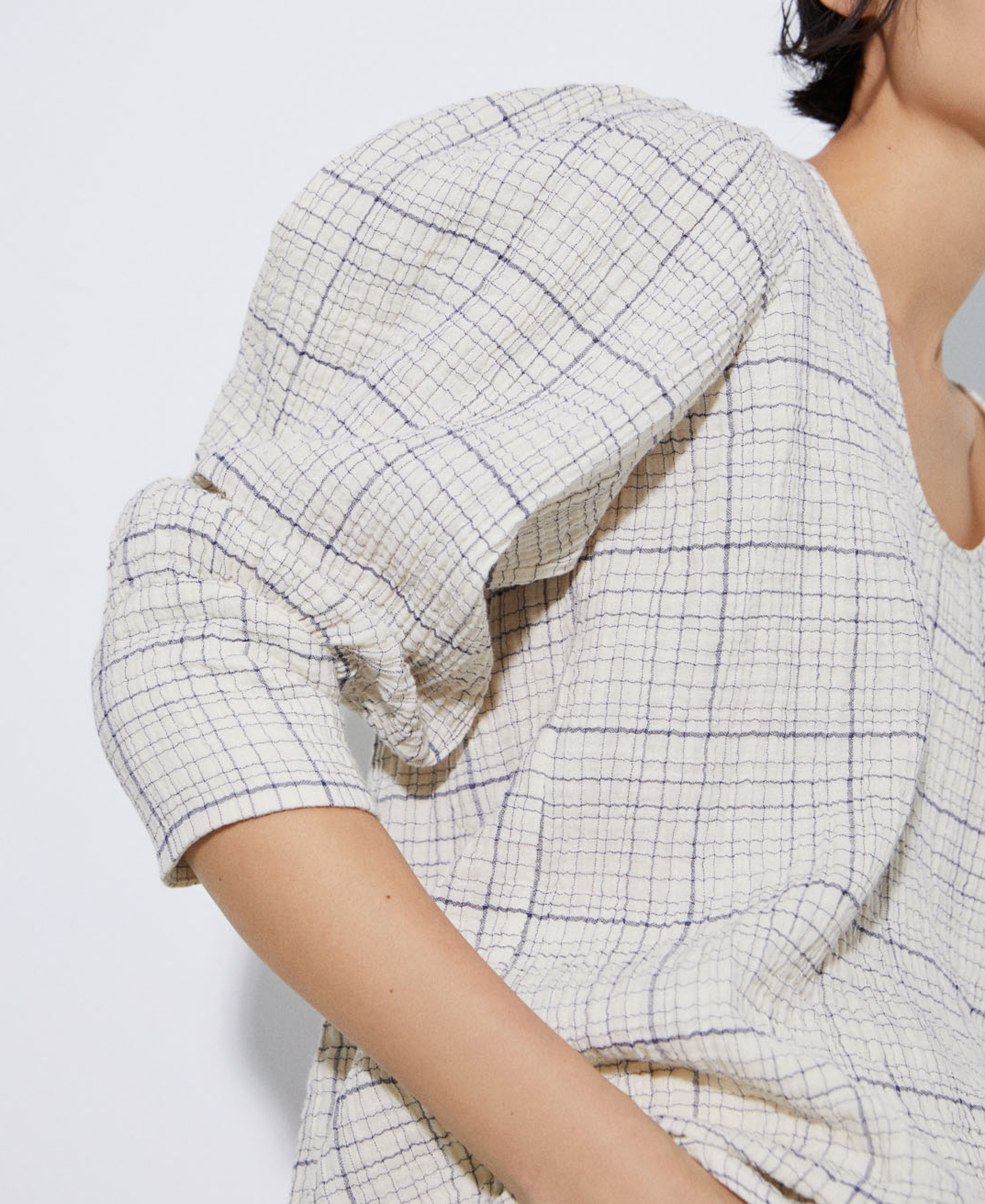 Blusa escote bañera en algodón image number 3