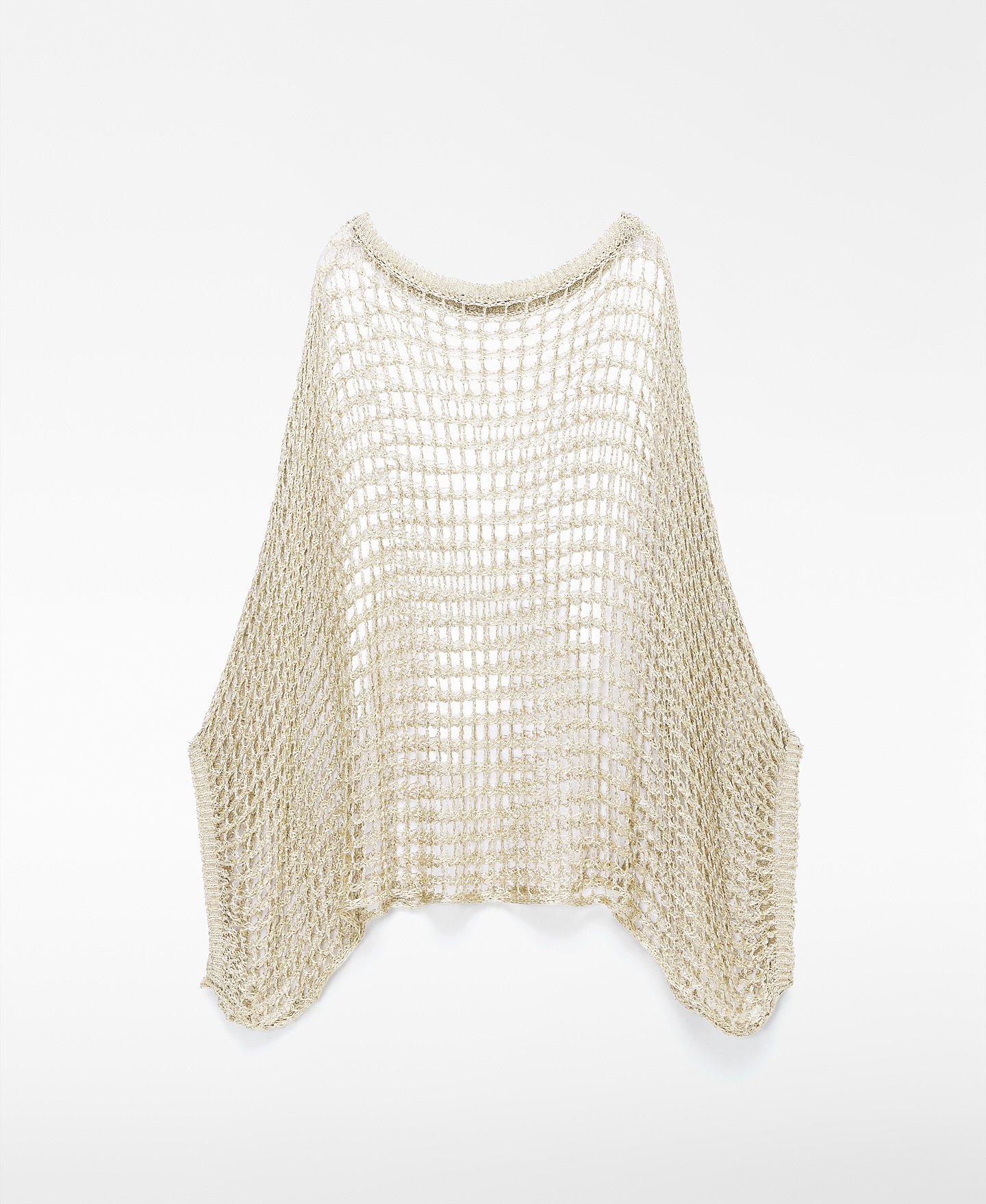 Metallic knit cape sweater image number 5