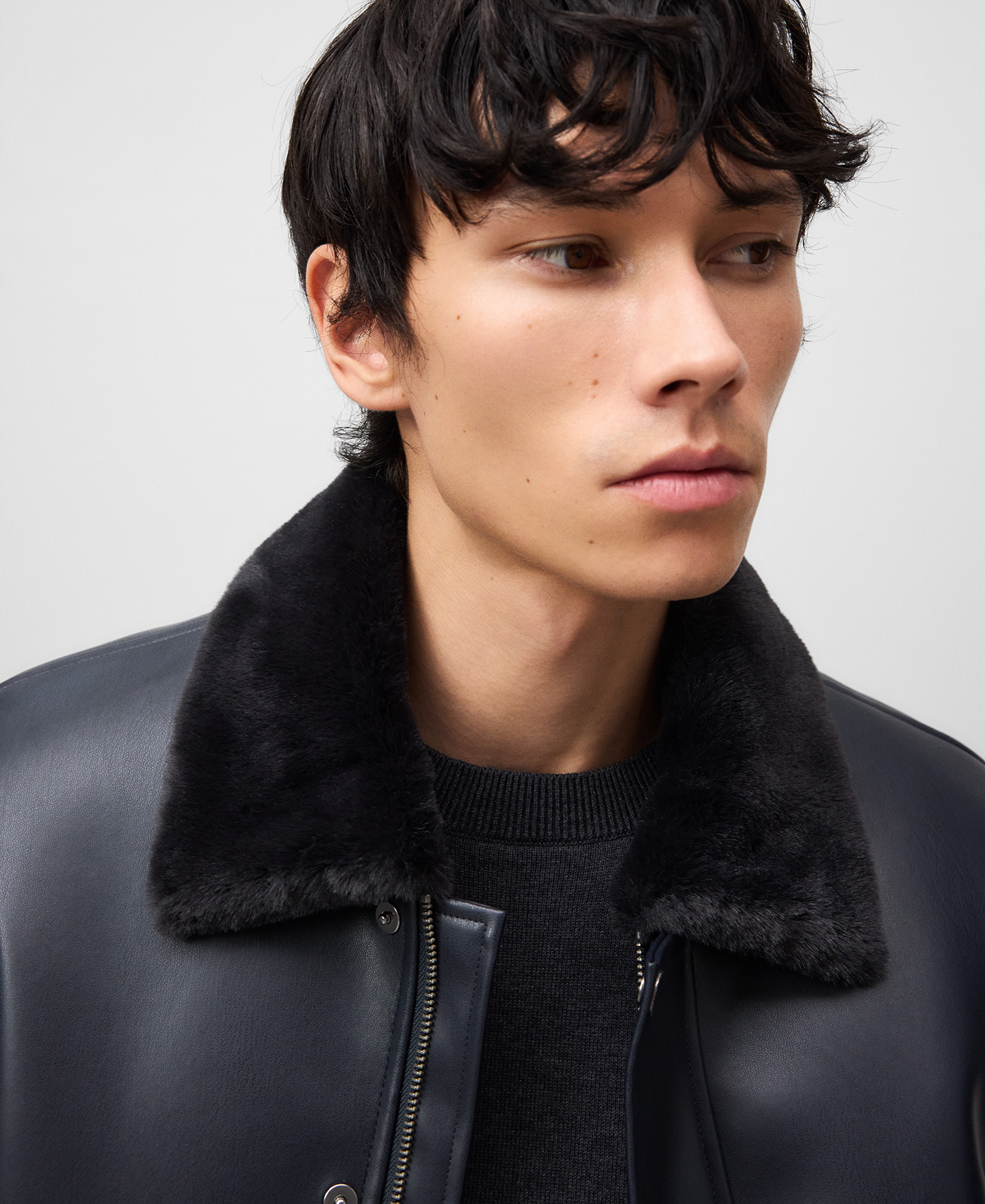 Veste aviateur en cuir synthétique pour homme image number 3