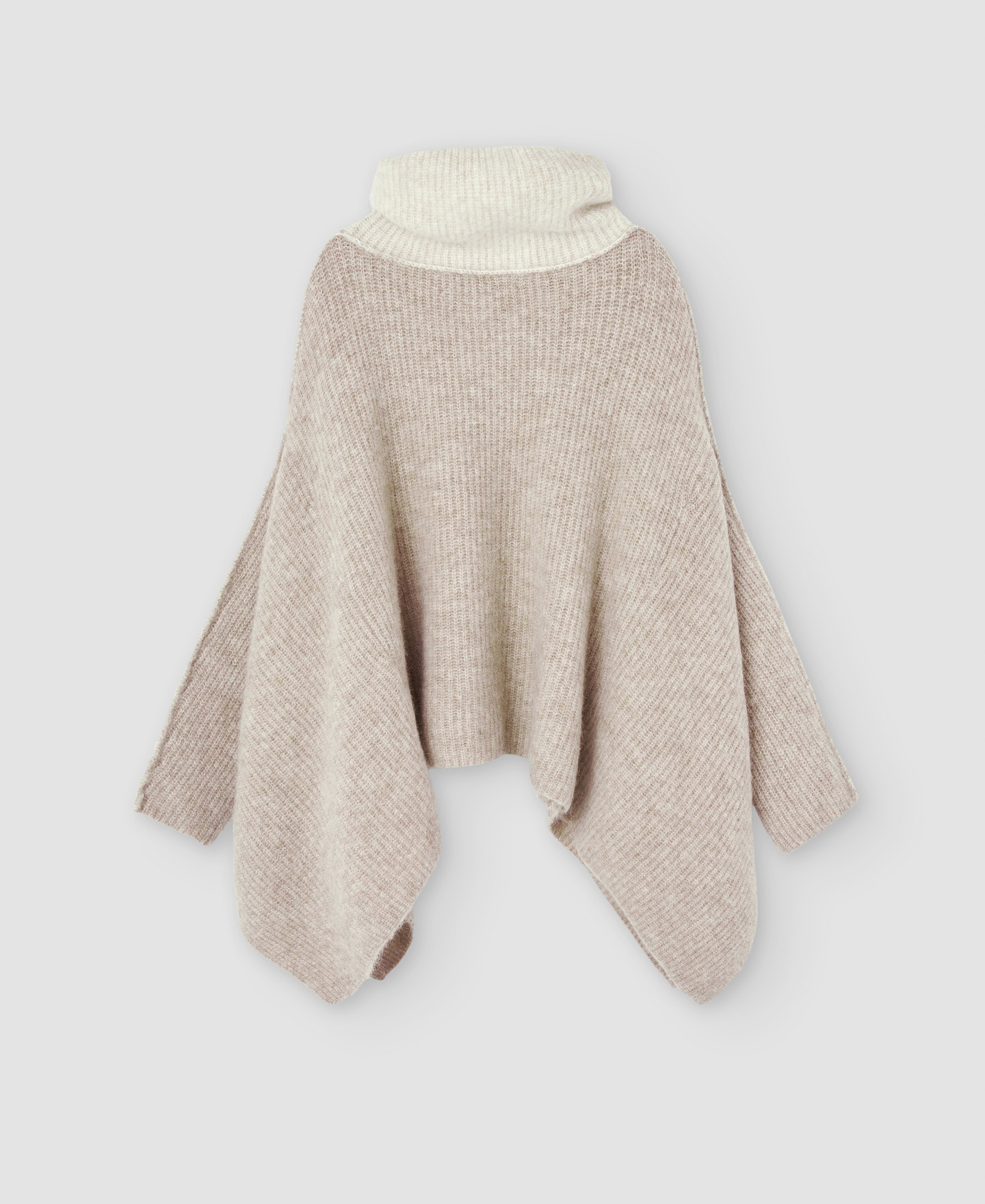 Wool and alpaca knitted cape sweater image number 5
