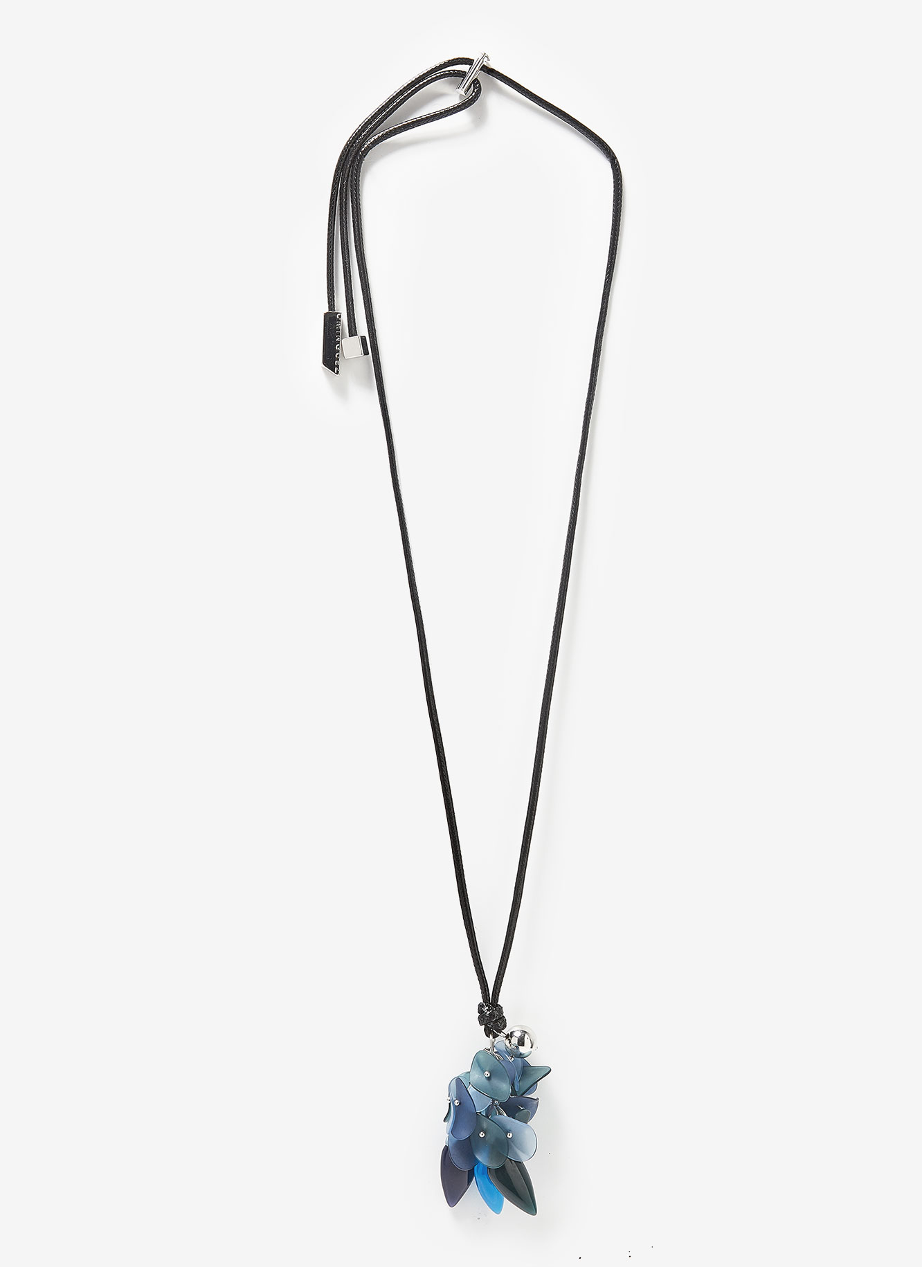 Long necklace with resin petals image number 0