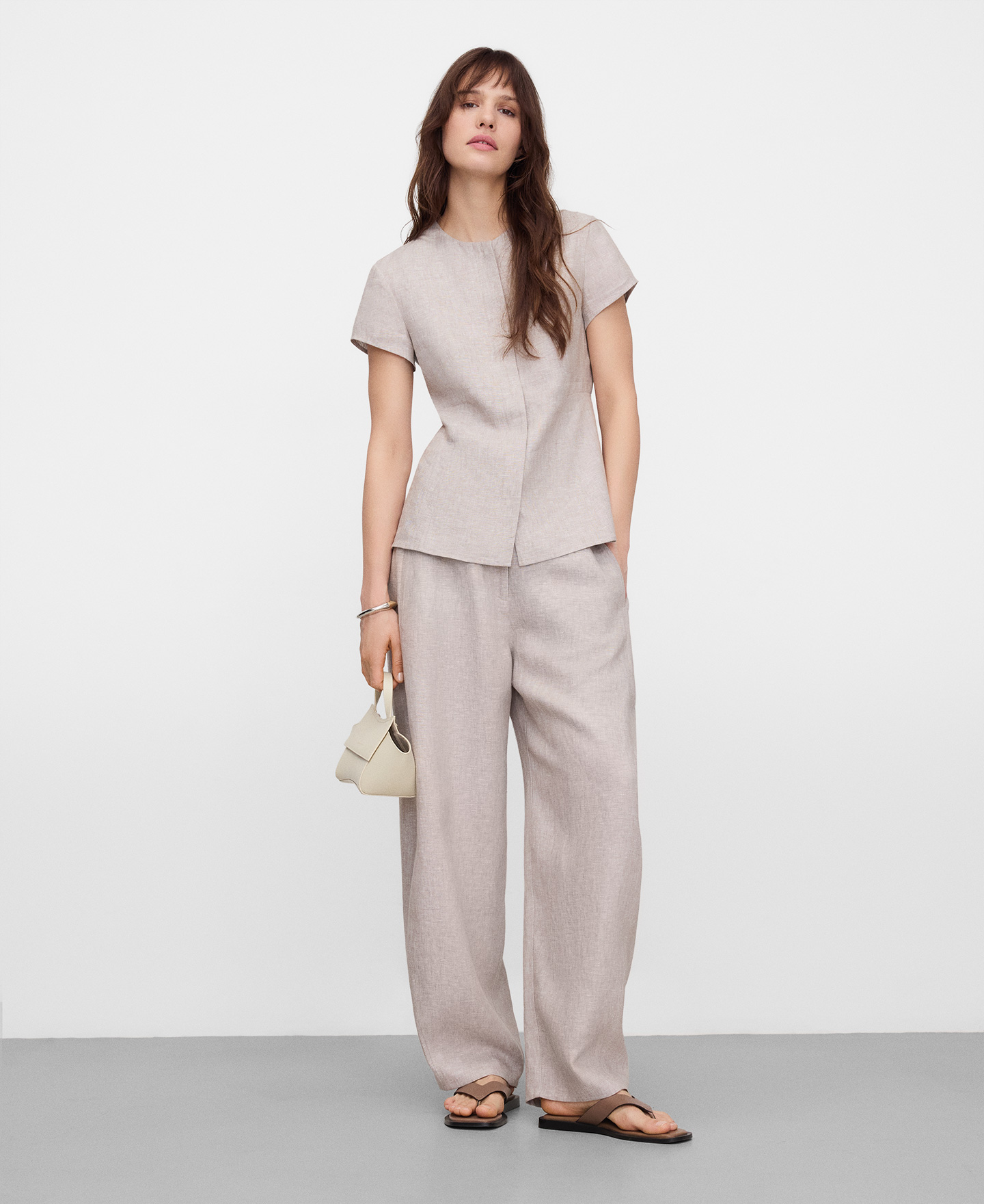 European linen barrel fit trousers image number 1