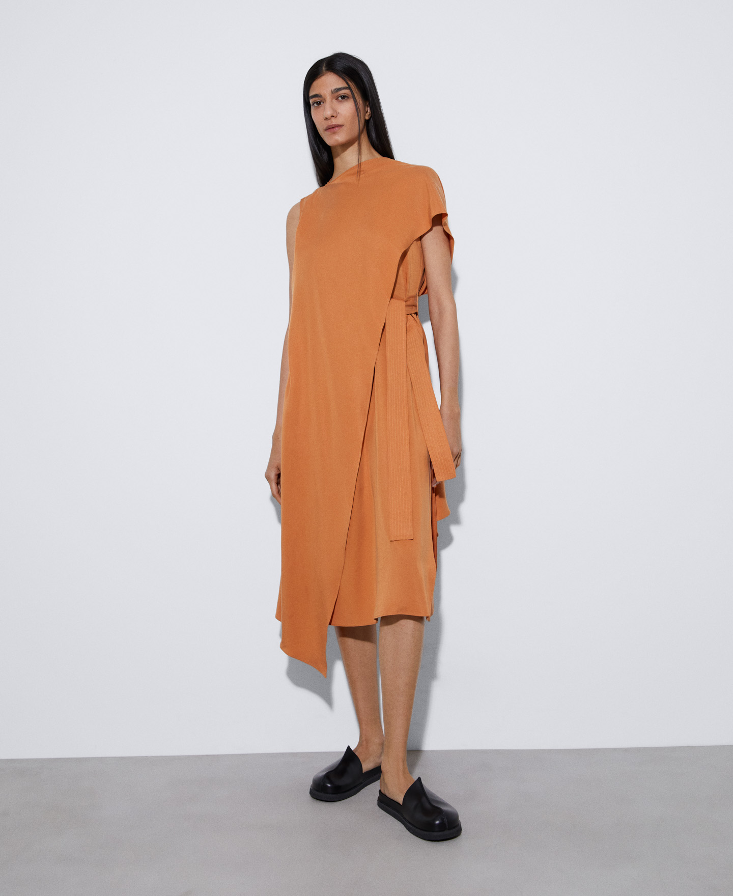 Draped tencel™ Lyocell™ dress image number 1