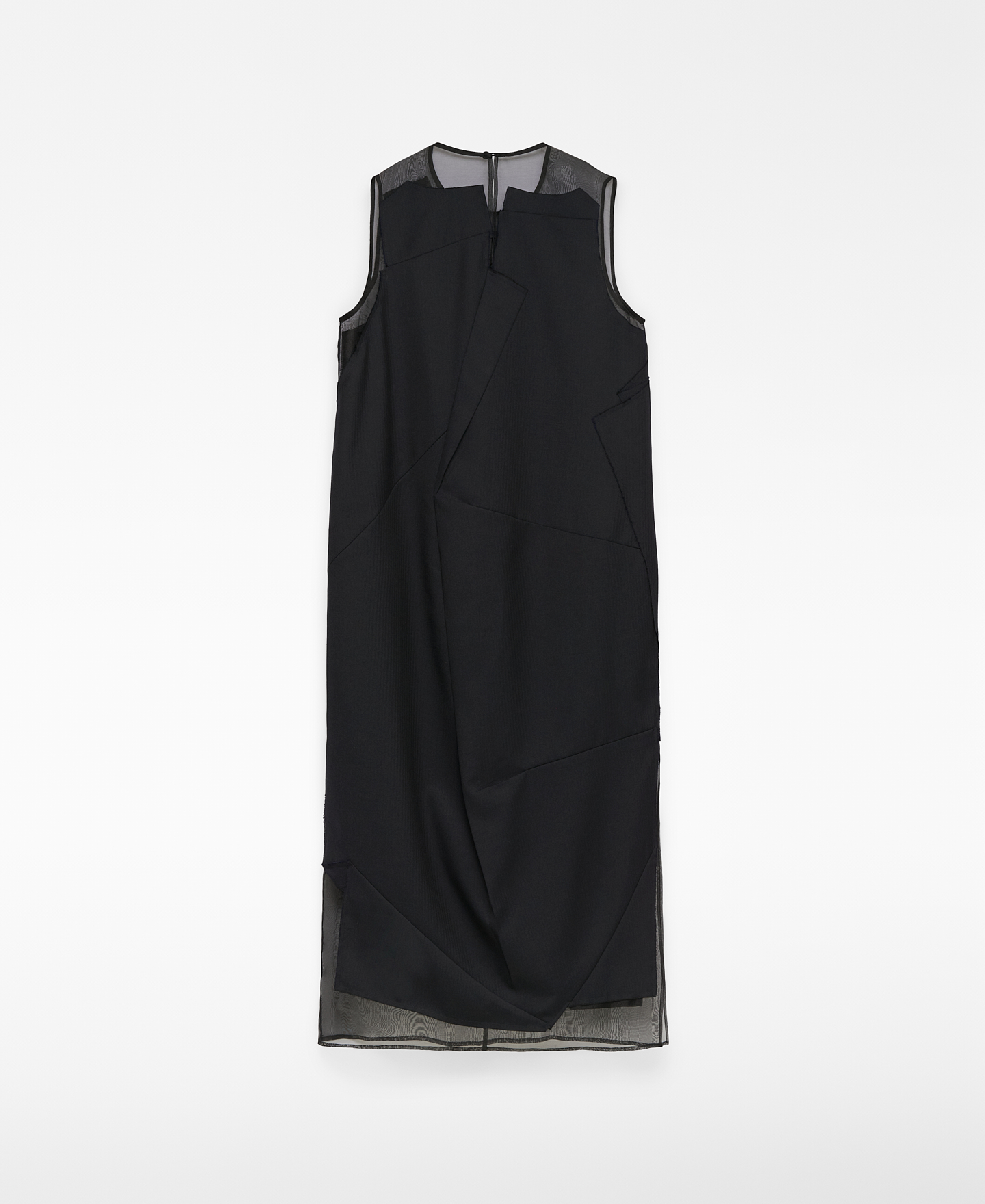 Contrast fabric crinkle dress woman image number 3