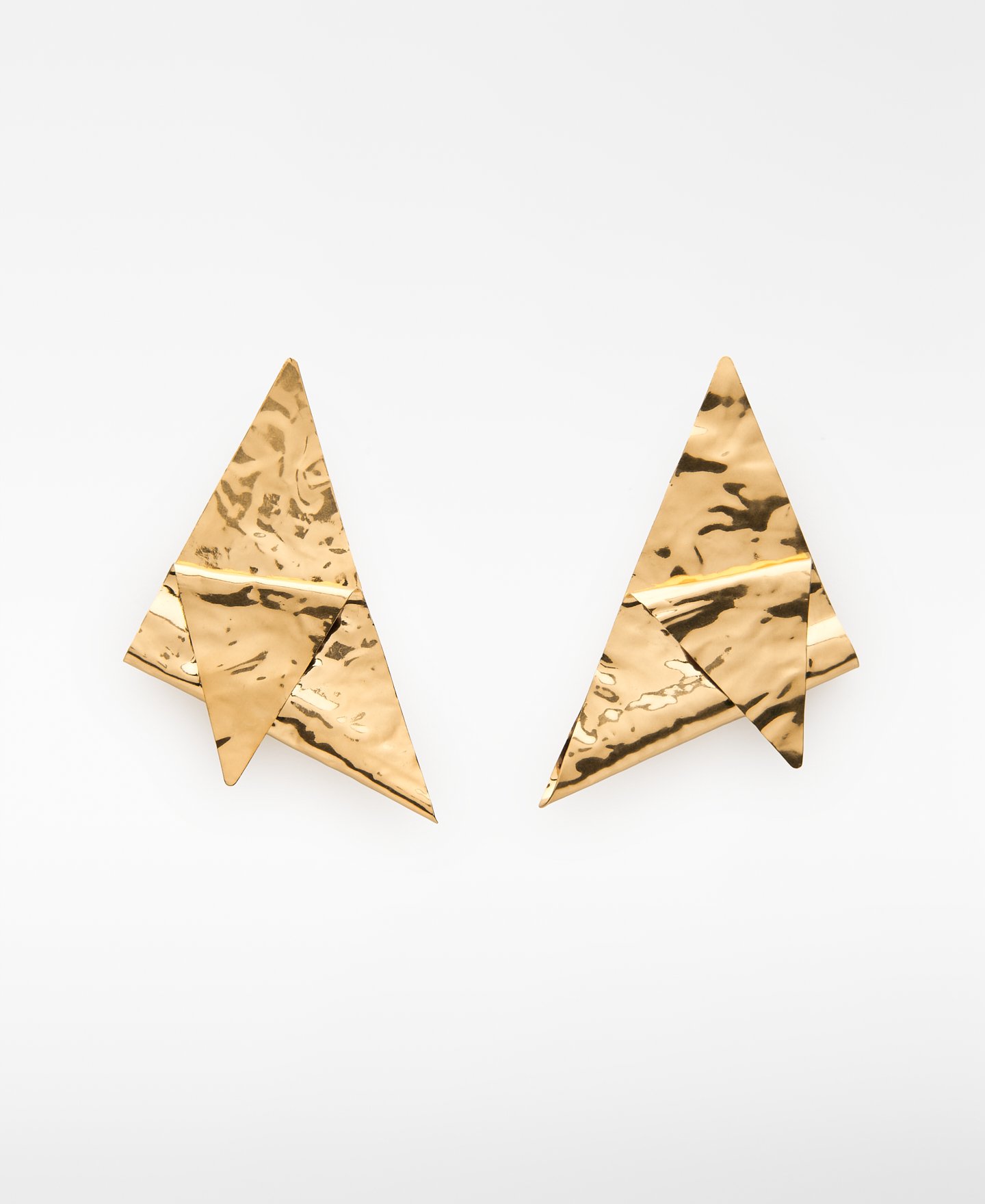Pendientes triangulares pliegue mujer image number 0