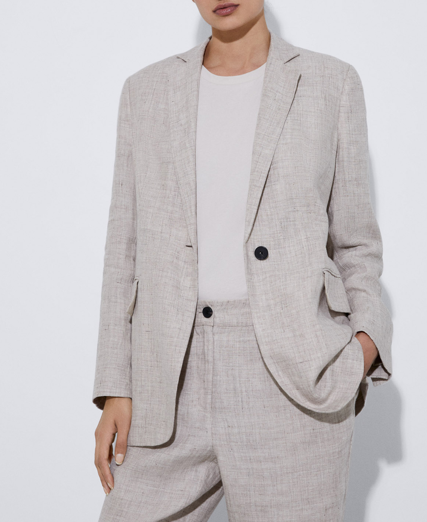 Blazer light structure in European linen image number 0