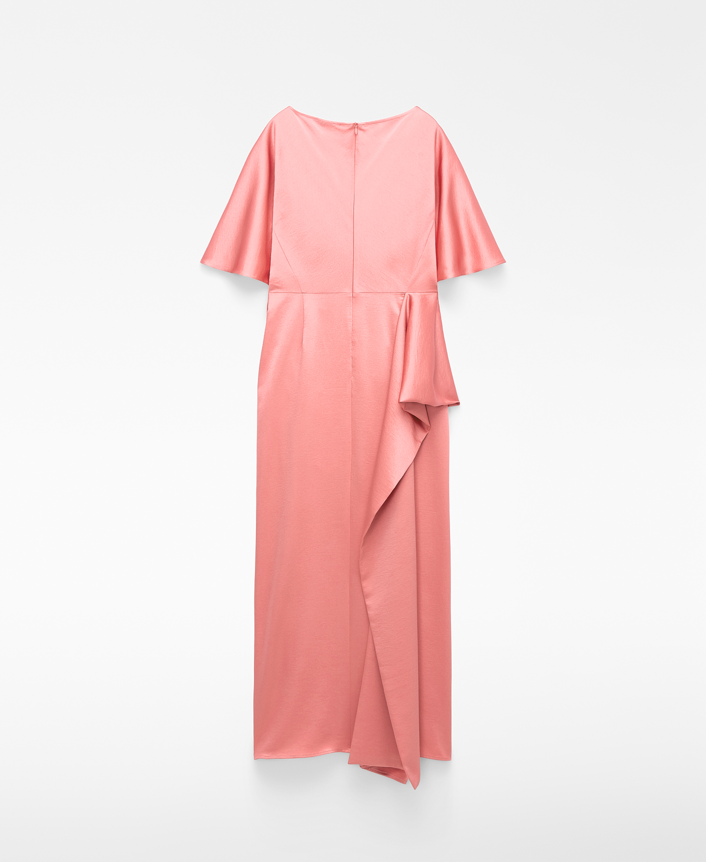 Satin long dress with side drape image number 5