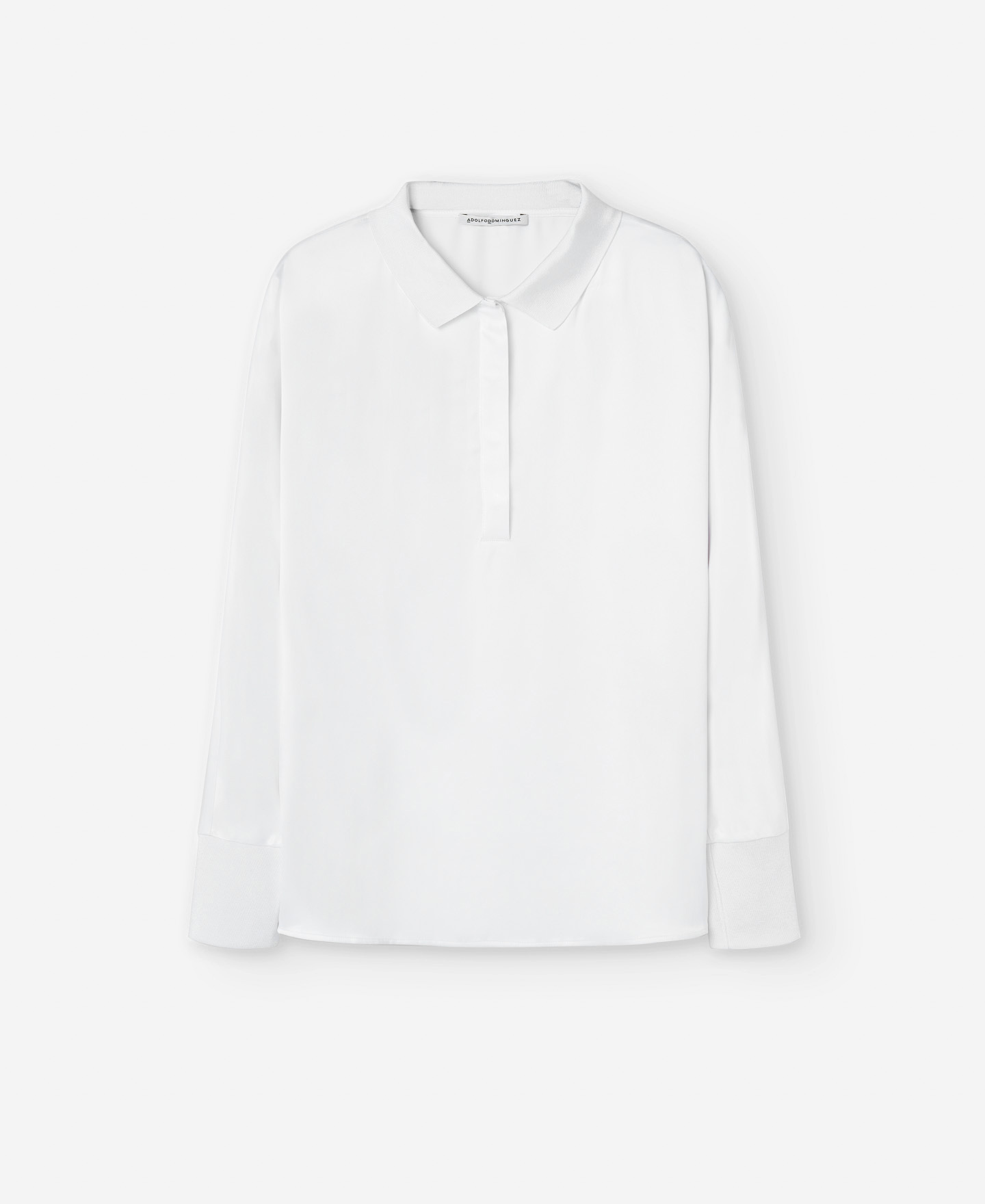 Viscose knit polo-neck blouse image number 4