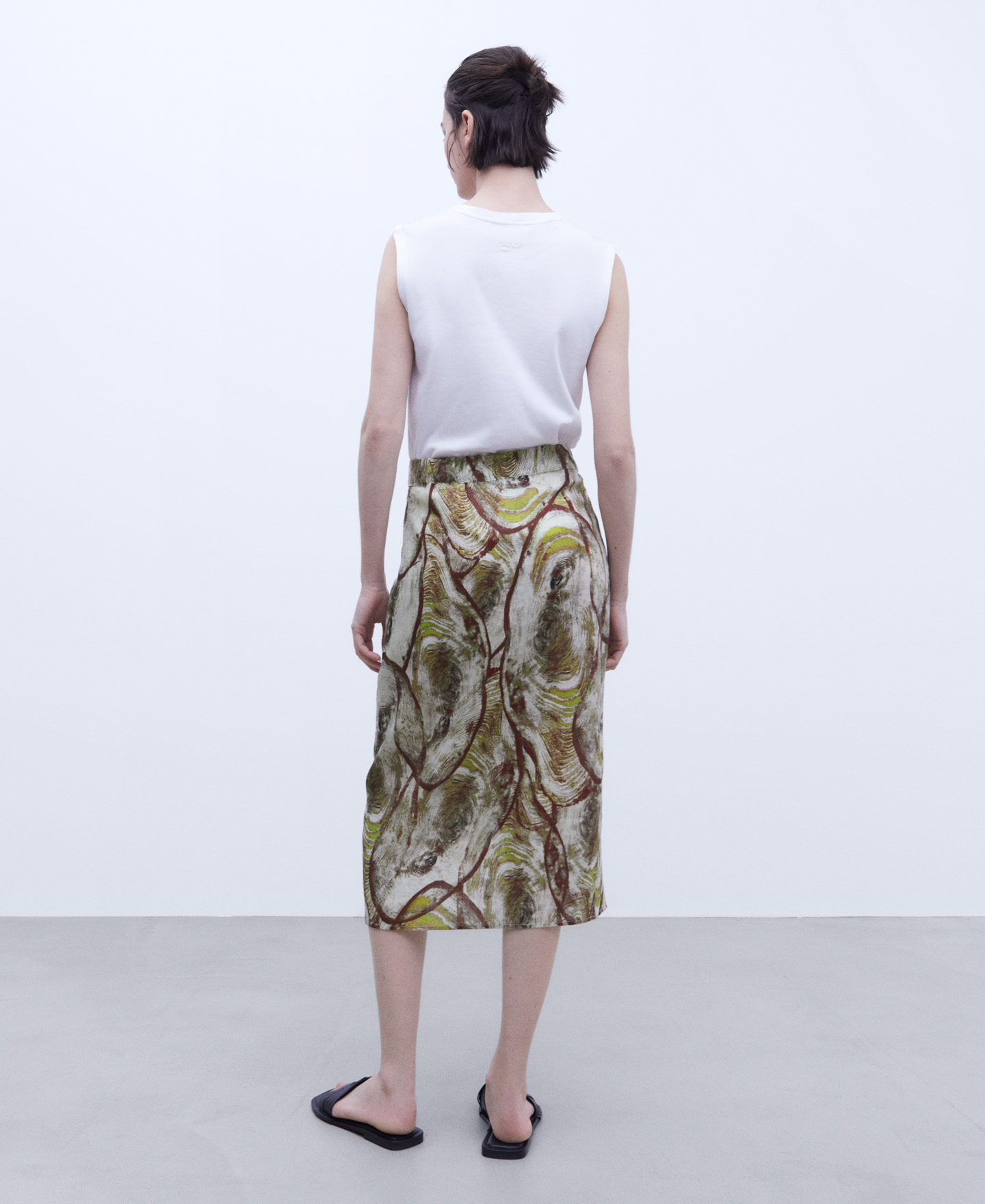 European linen printed skirt image number 2