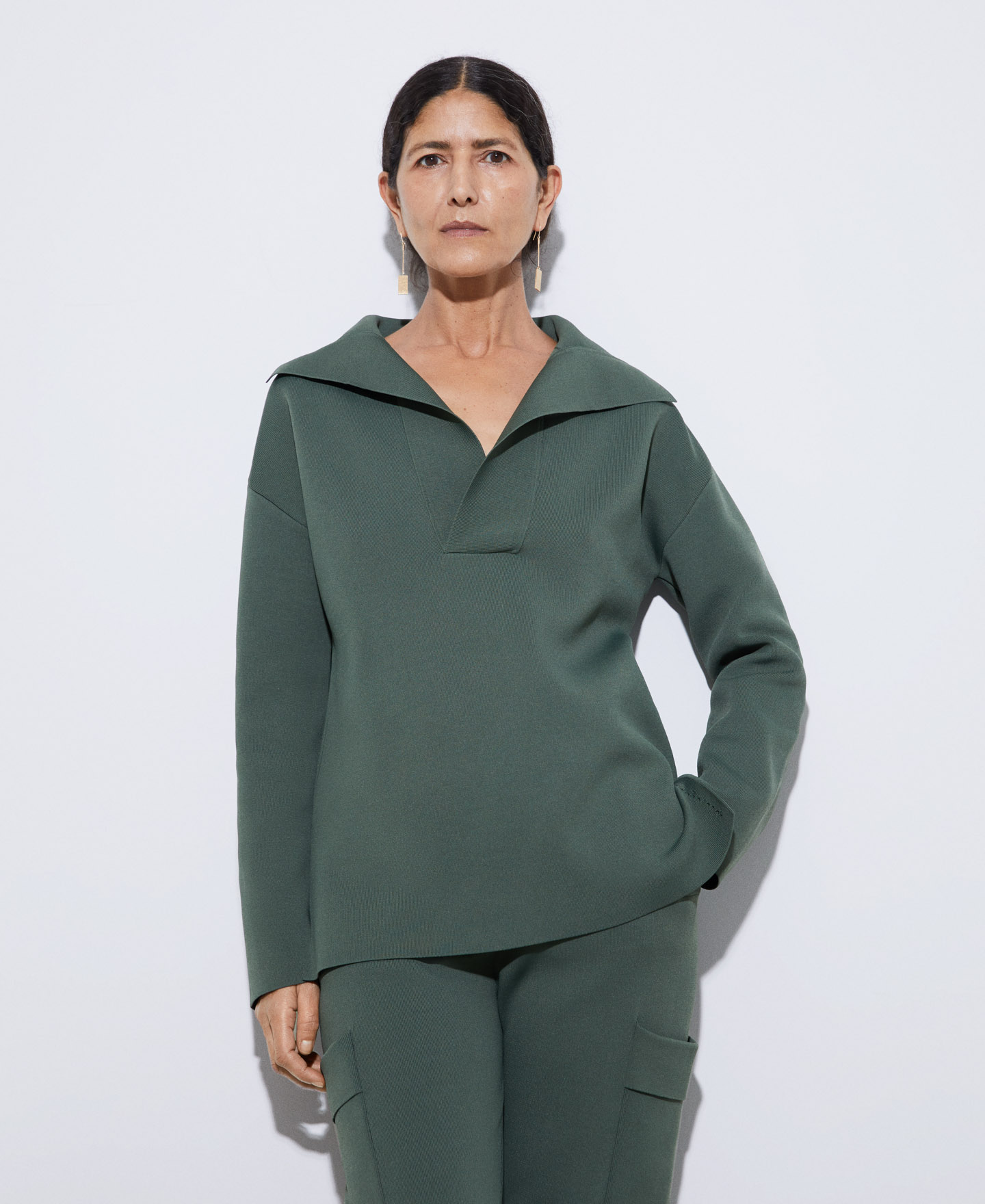 Nylon and viscose jersey knitted sweater image number 0