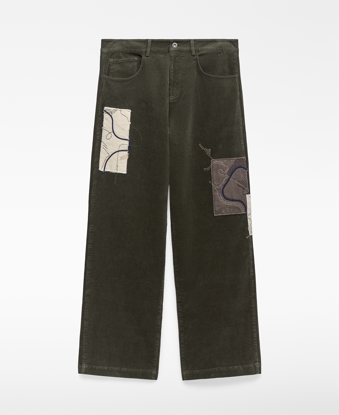 Pantalón pana parches bordados hombre image number 4