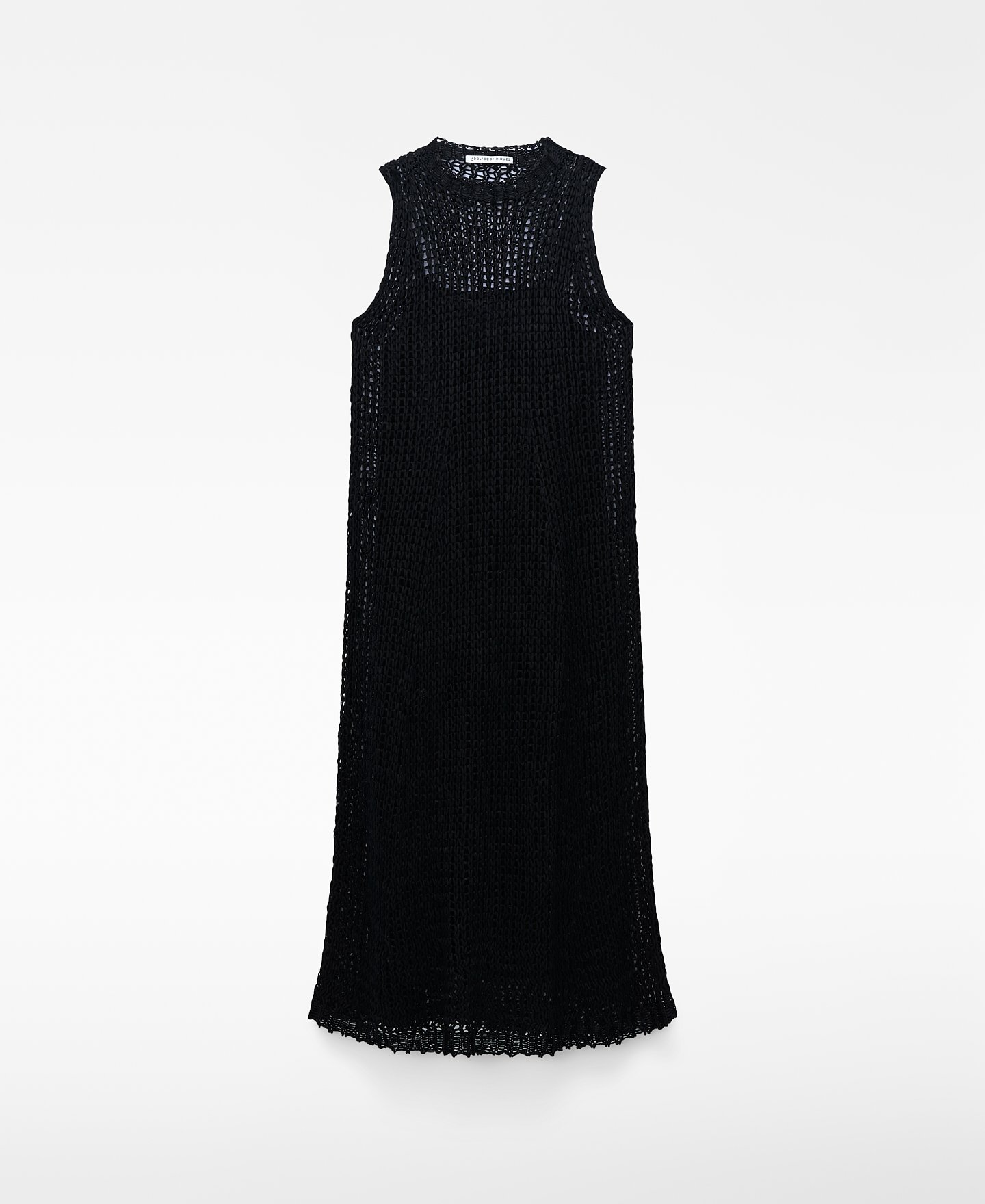 Vestido largo punto desagujado cupro image number 4