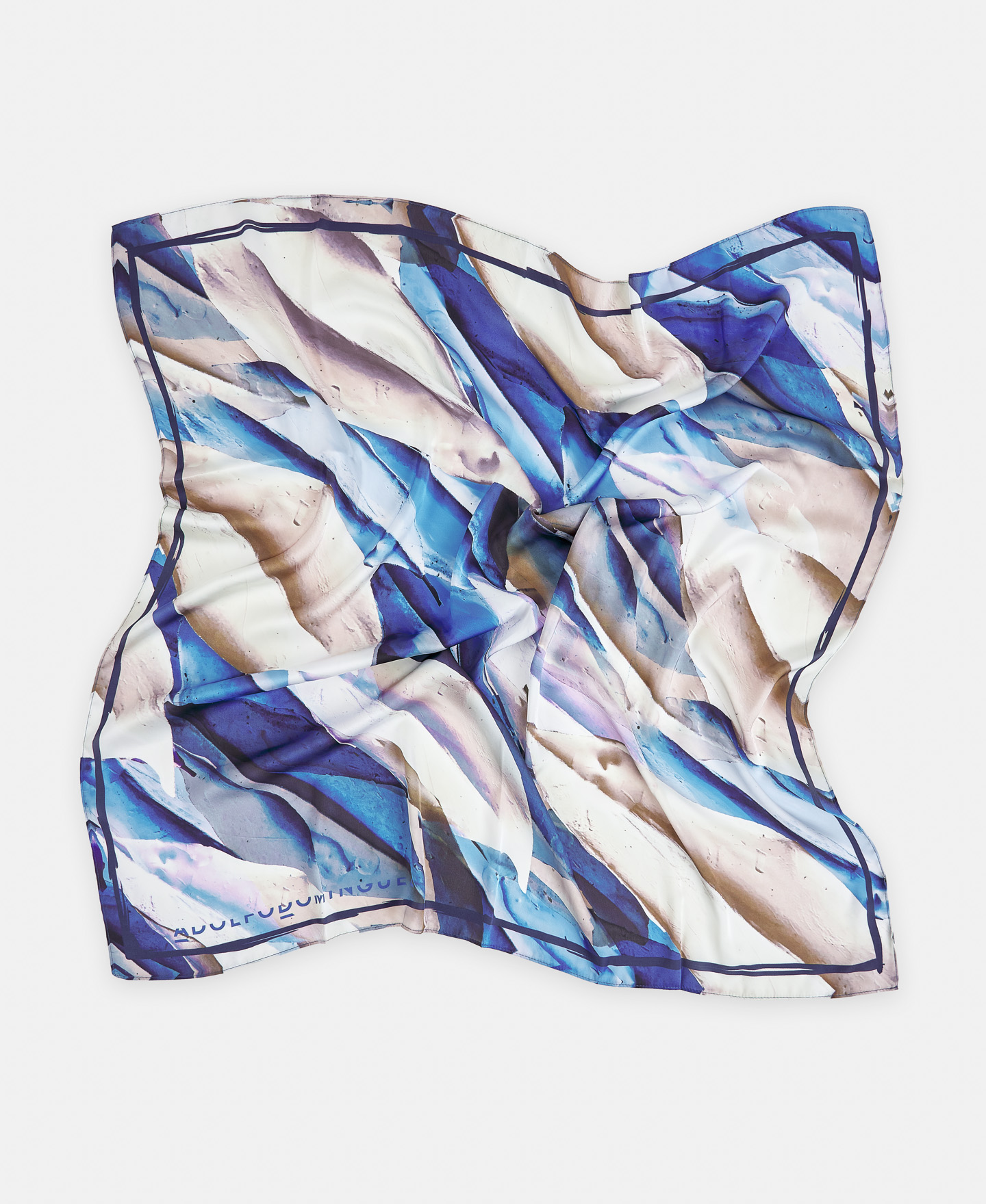 Square scarf with overlapping leaves image number 1