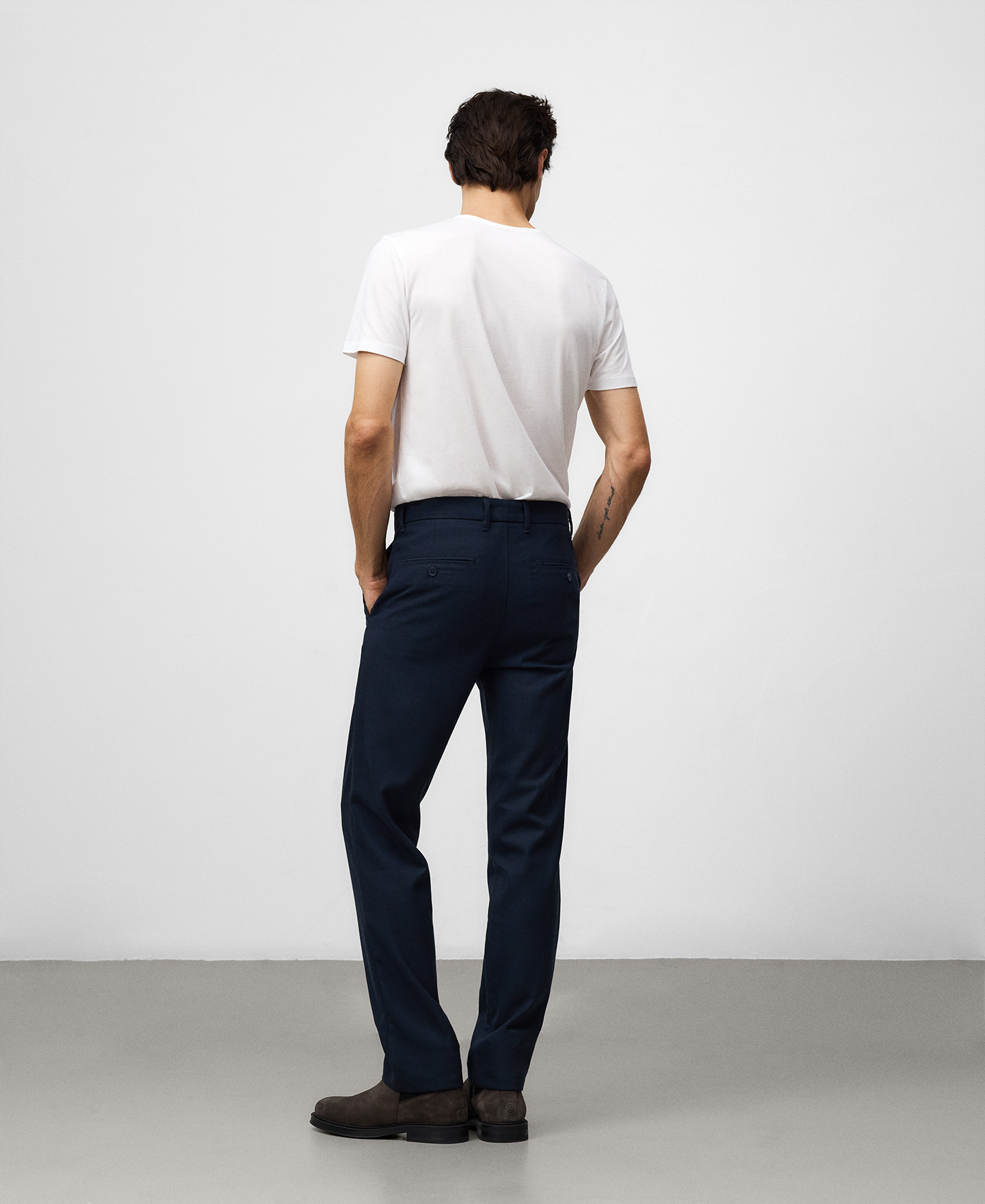 Regular fit microtexture chino trousers image number 2