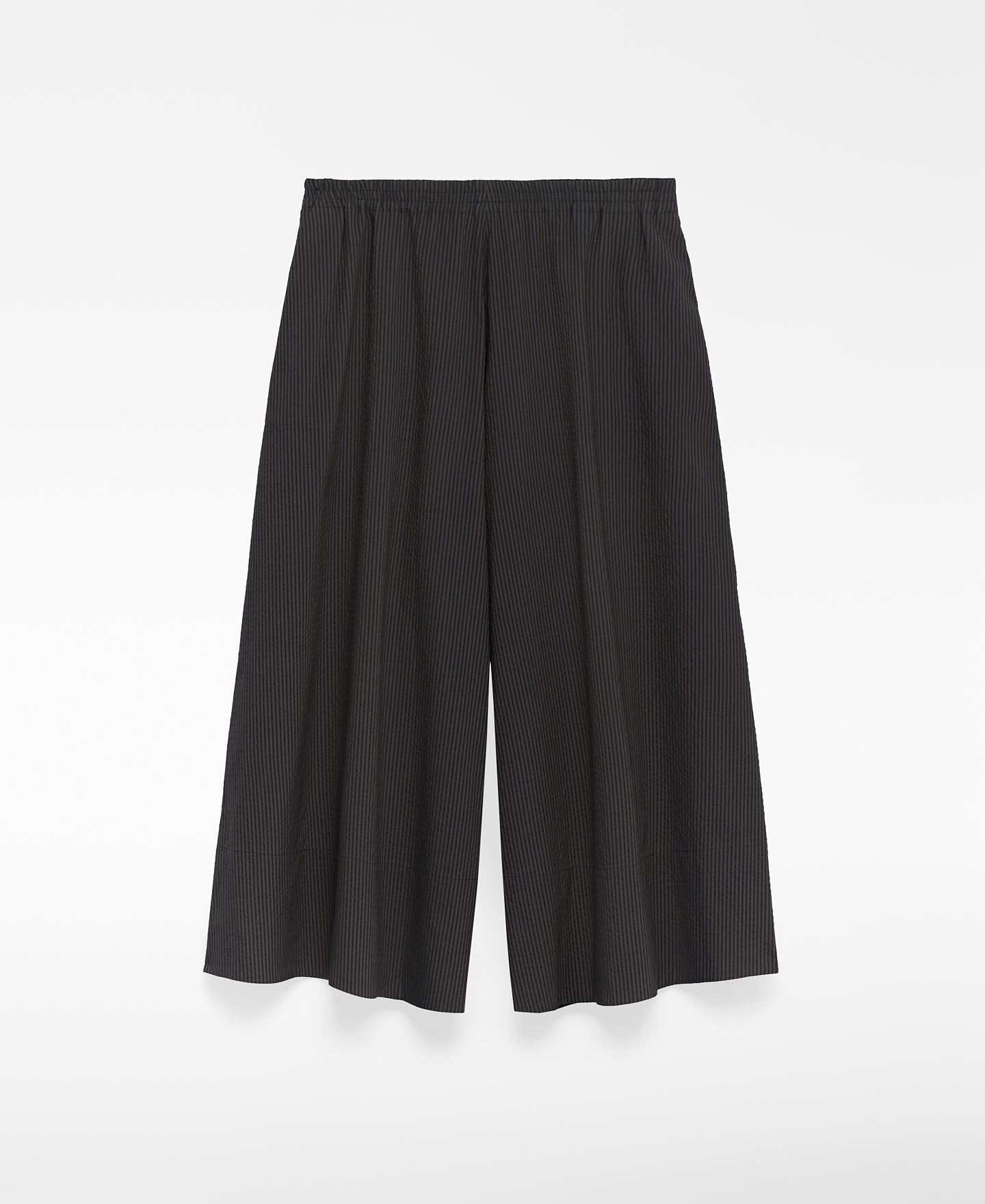 Striped fabric cropped trousers woman image number 4